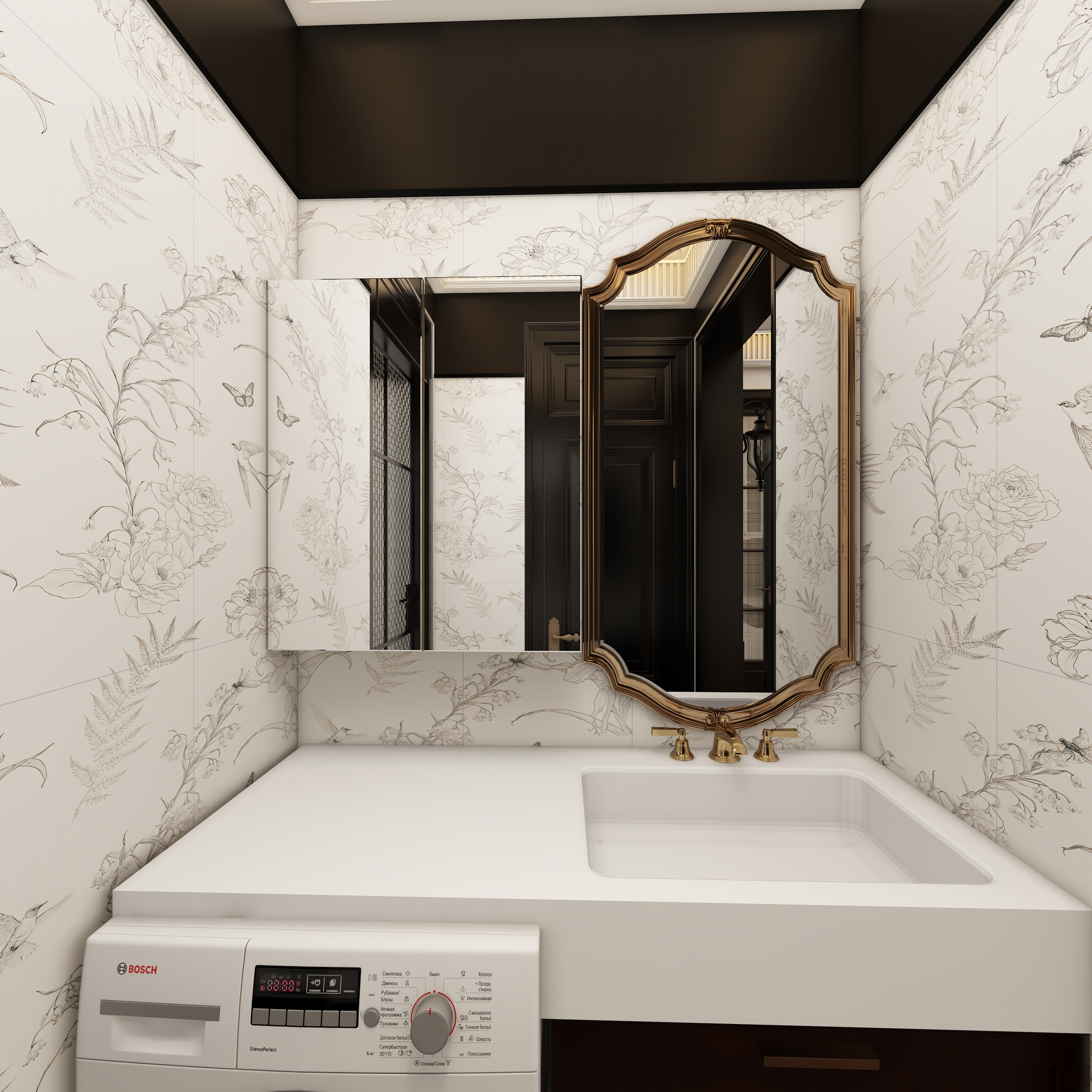 此效果图简单参考-翡丽雅境一层卫生间洗漱区装修效果图第3张