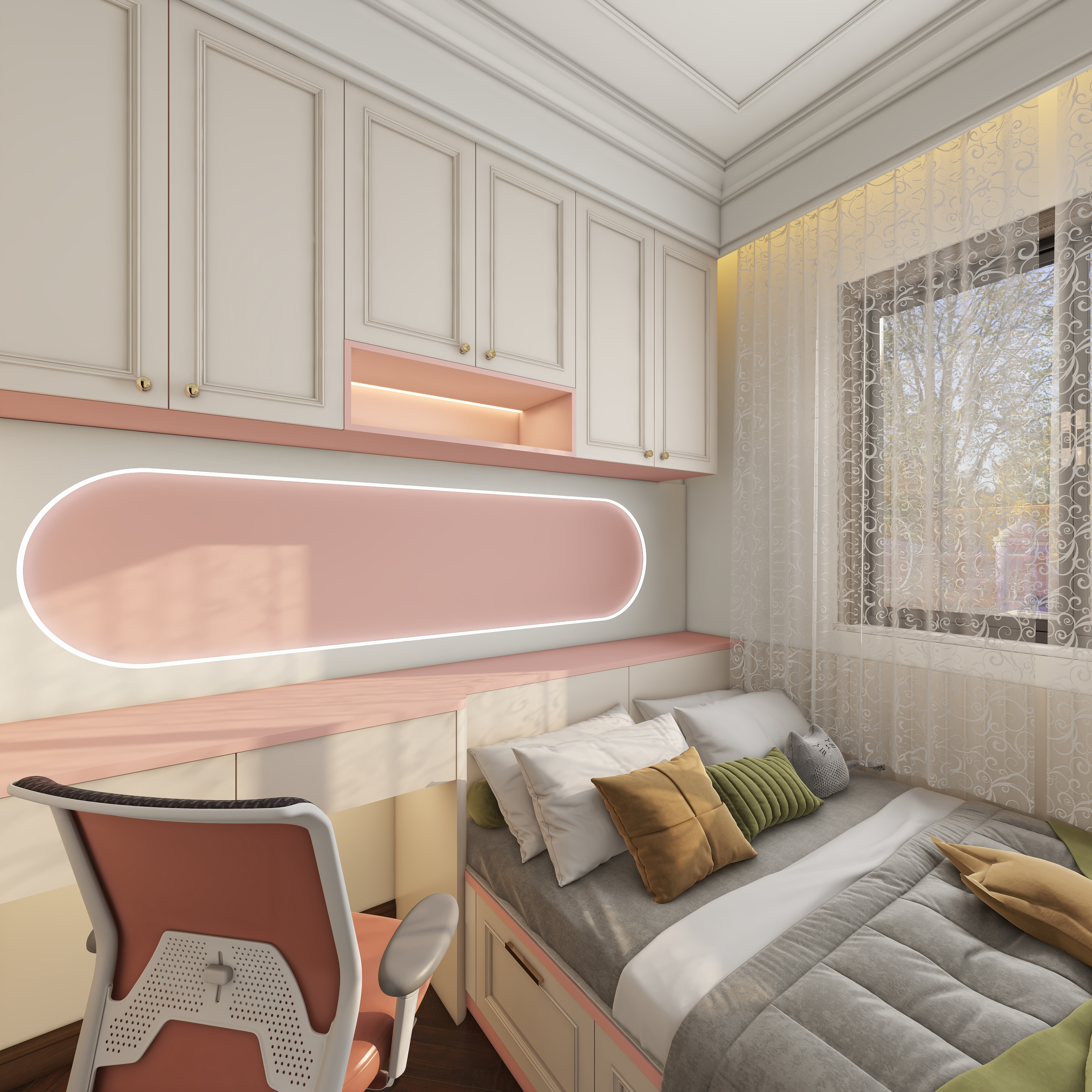 此效果图简单参考-翡丽雅境一层女儿房装修效果图第5张