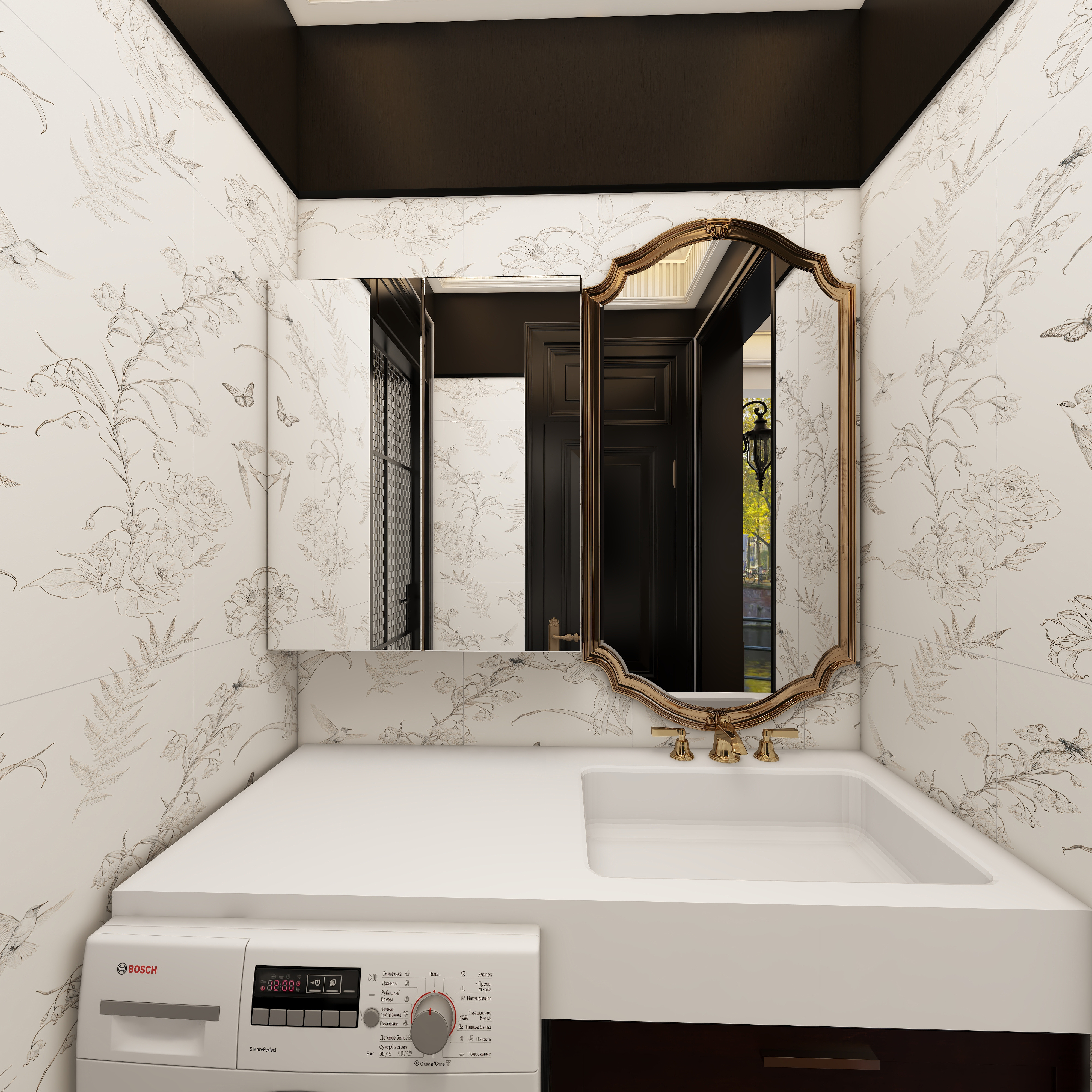 此效果图简单参考-翡丽雅境一层卫生间洗漱区装修效果图第4张