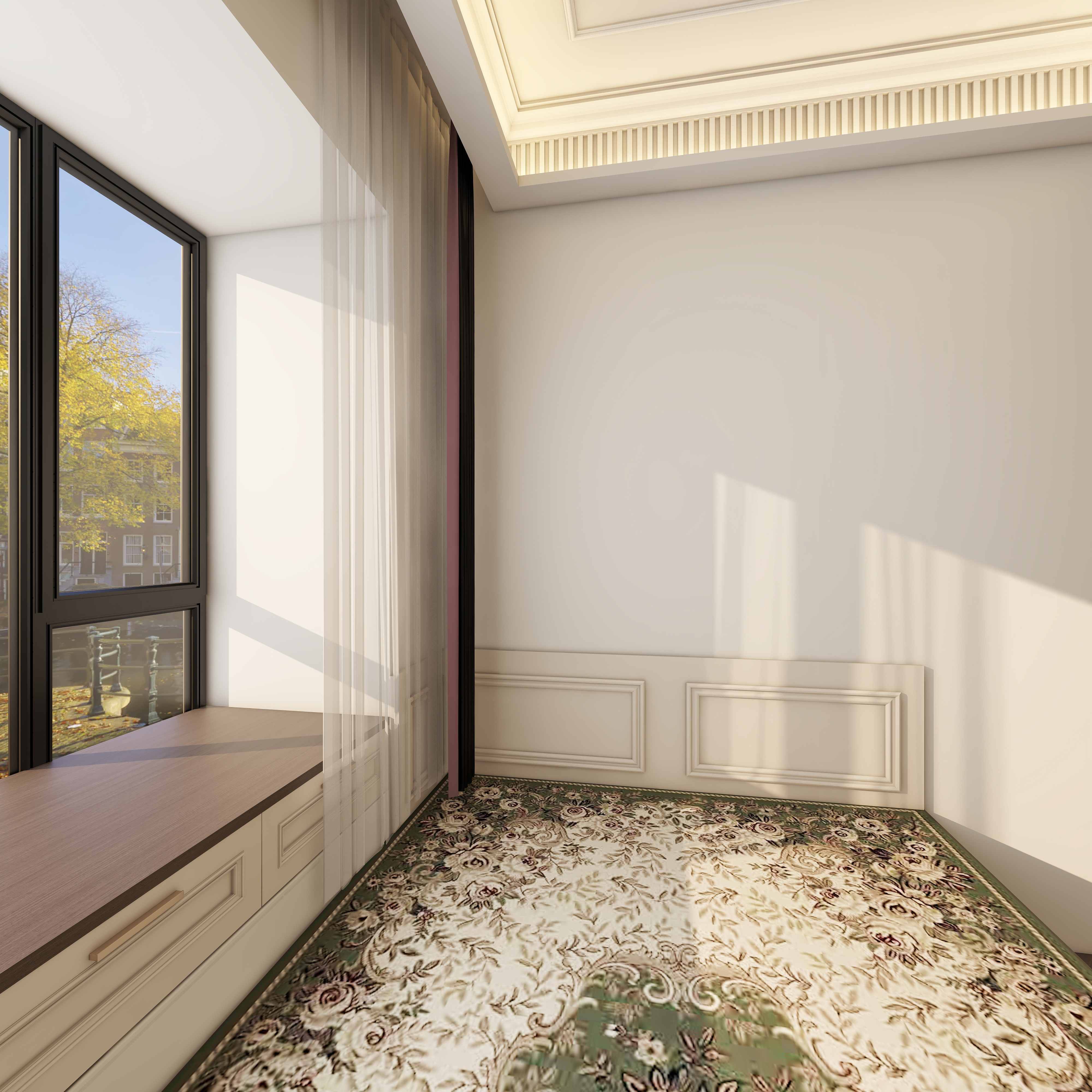 此效果图简单参考-翡丽雅境一层客卧装修效果图第4张