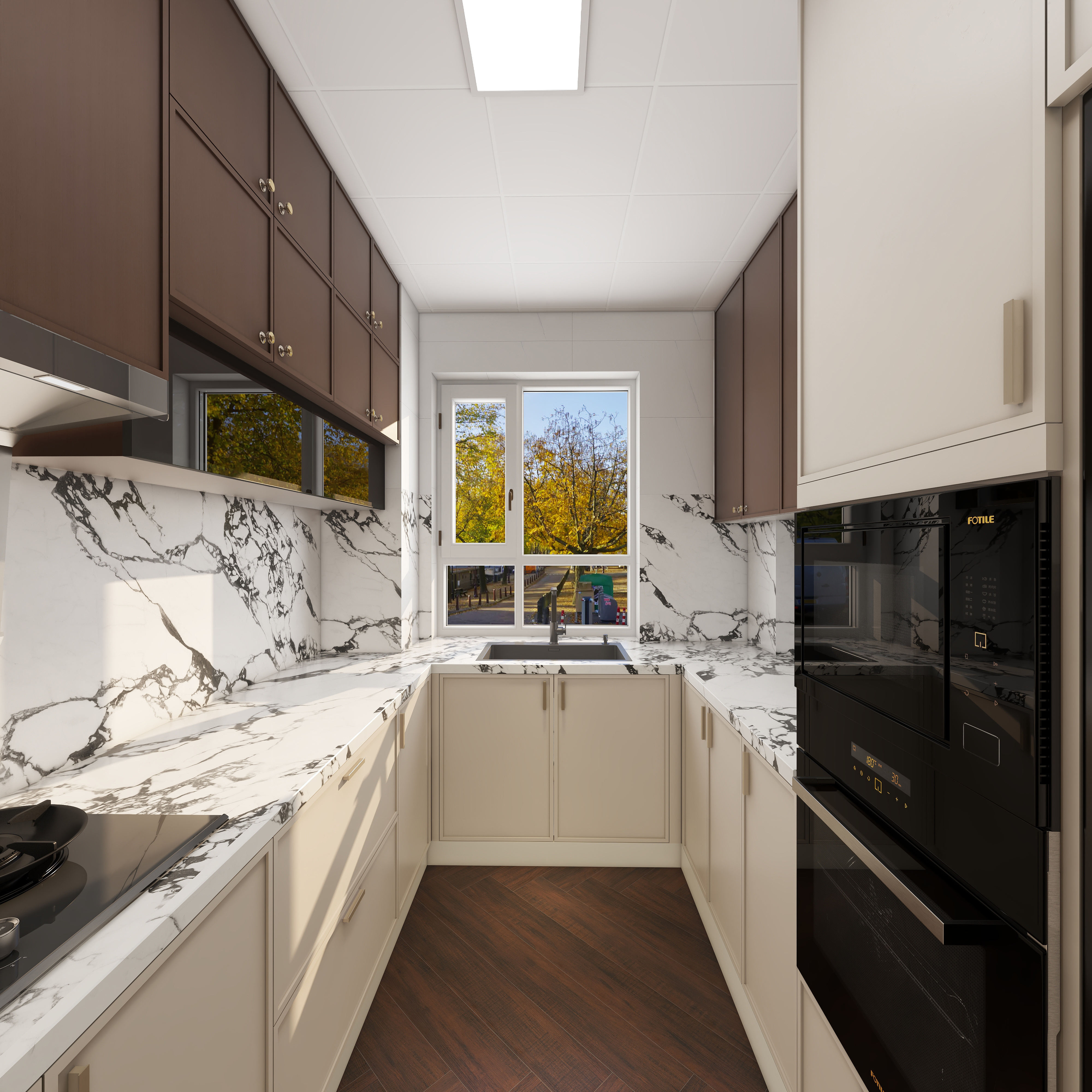 此效果图简单参考-翡丽雅境一层厨房装修效果图第4张