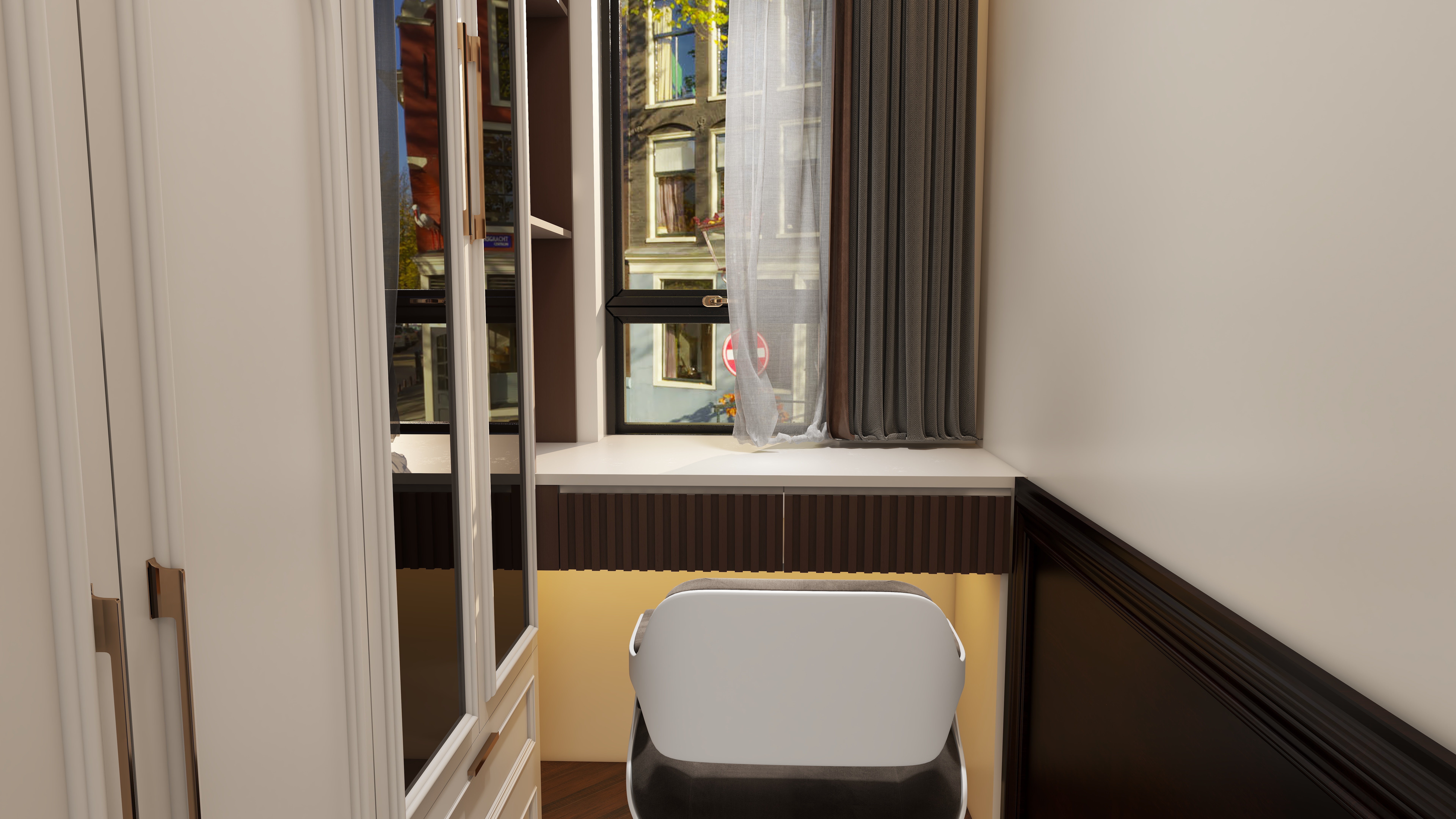 此效果图简单参考-翡丽雅境一层衣帽间装修效果图第3张