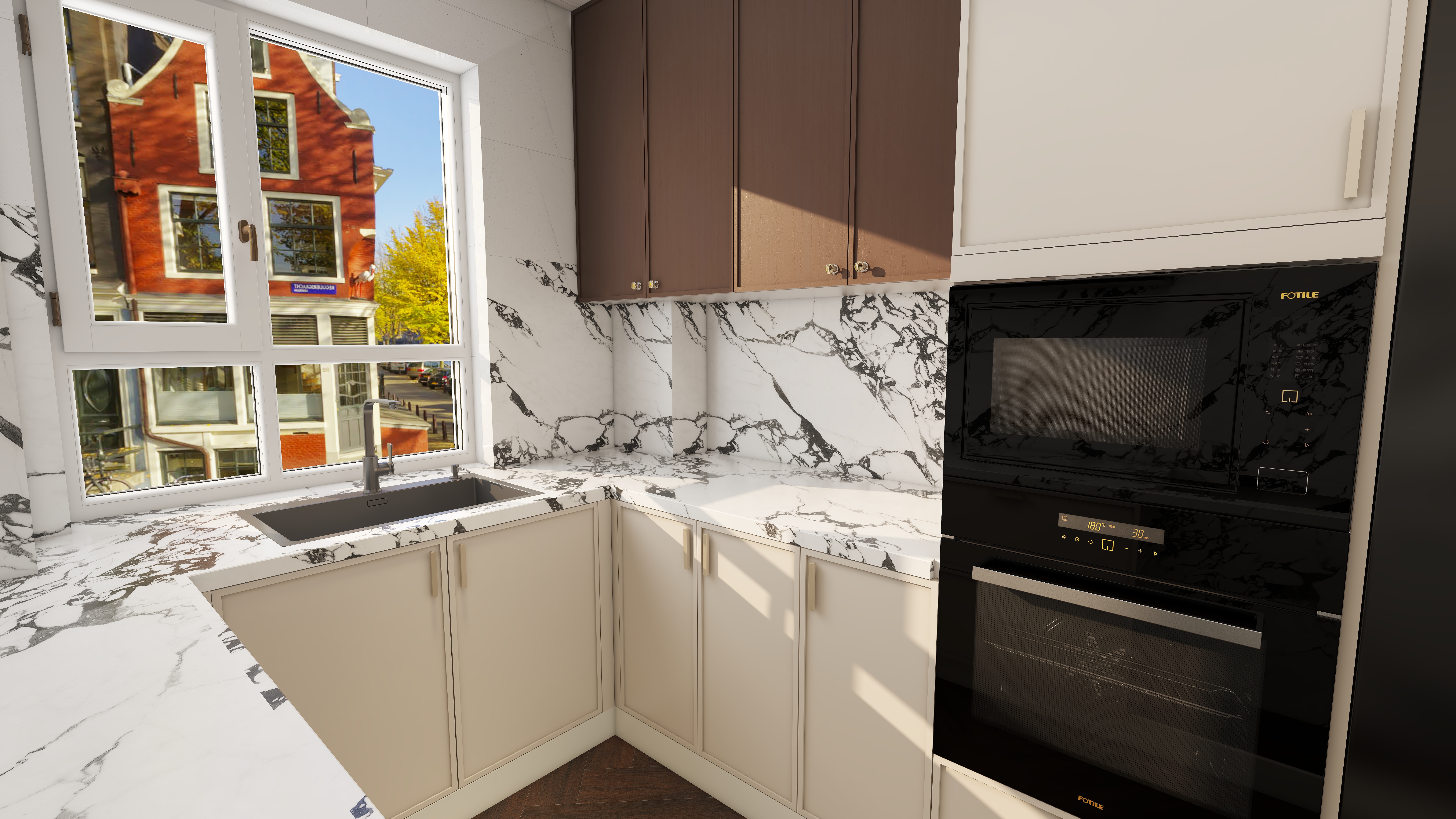 此效果图简单参考-翡丽雅境一层厨房装修效果图第3张