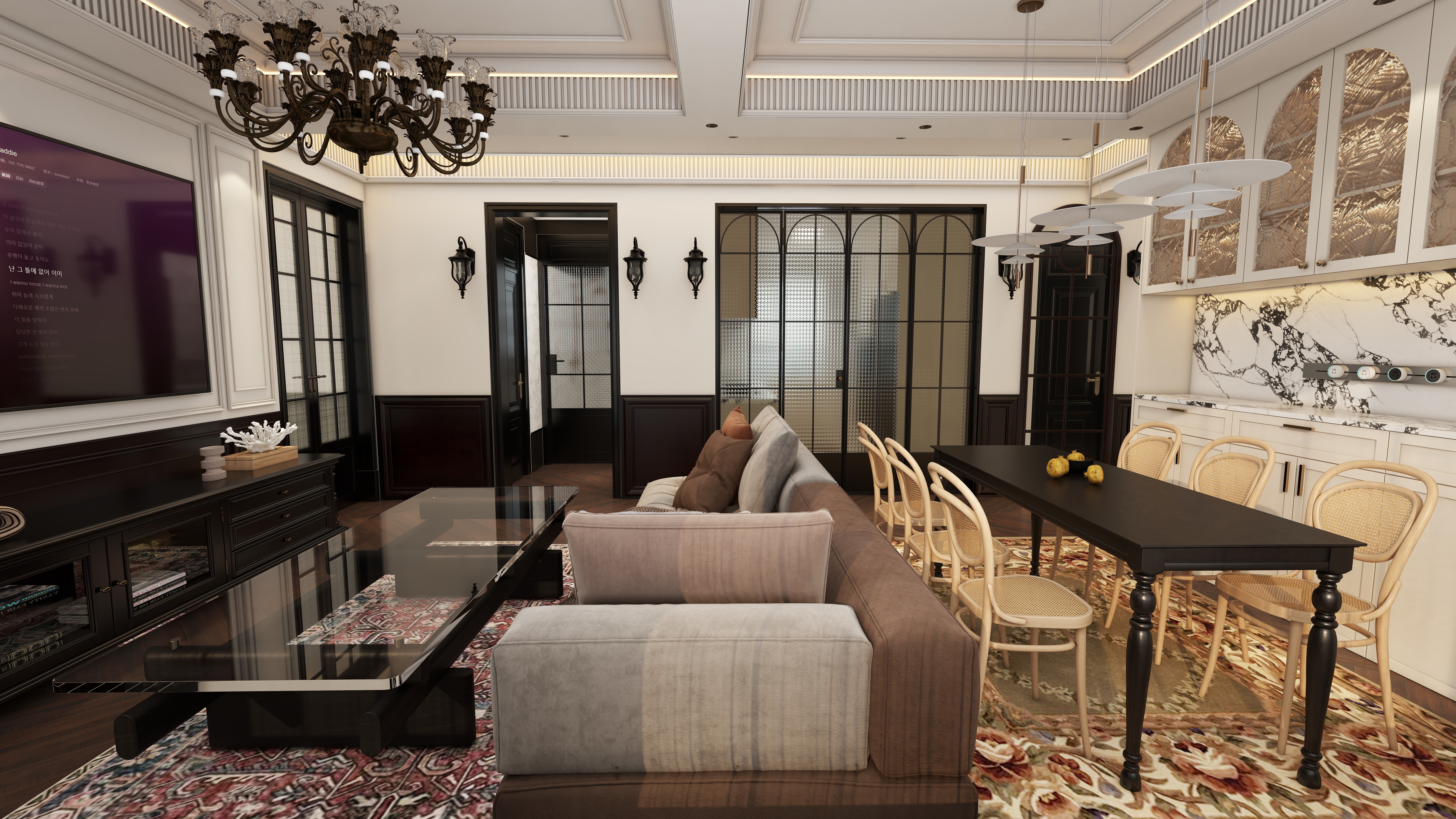 此效果图简单参考-翡丽雅境一层客厅装修效果图第5张