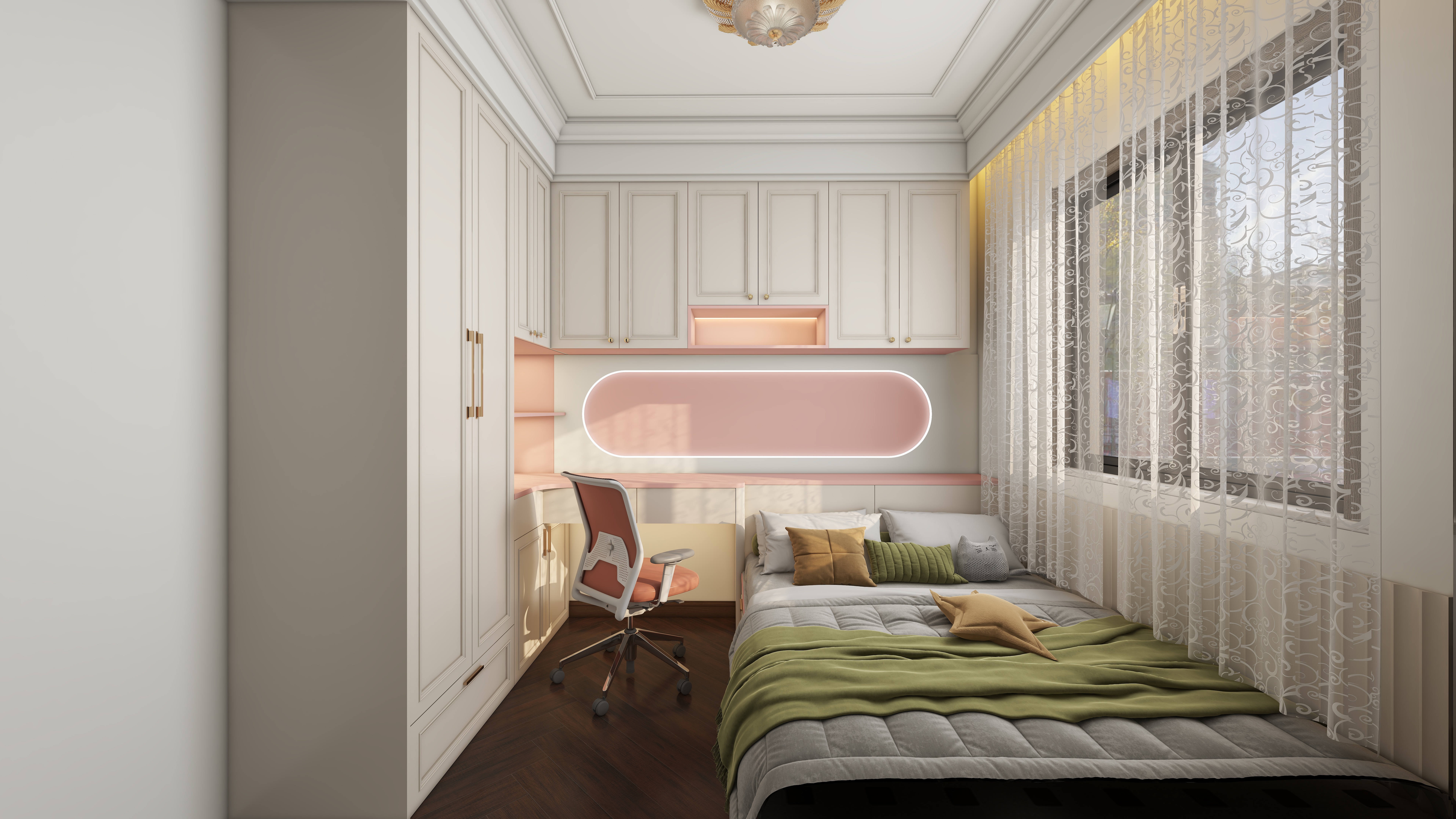 此效果图简单参考-翡丽雅境一层女儿房装修效果图第3张