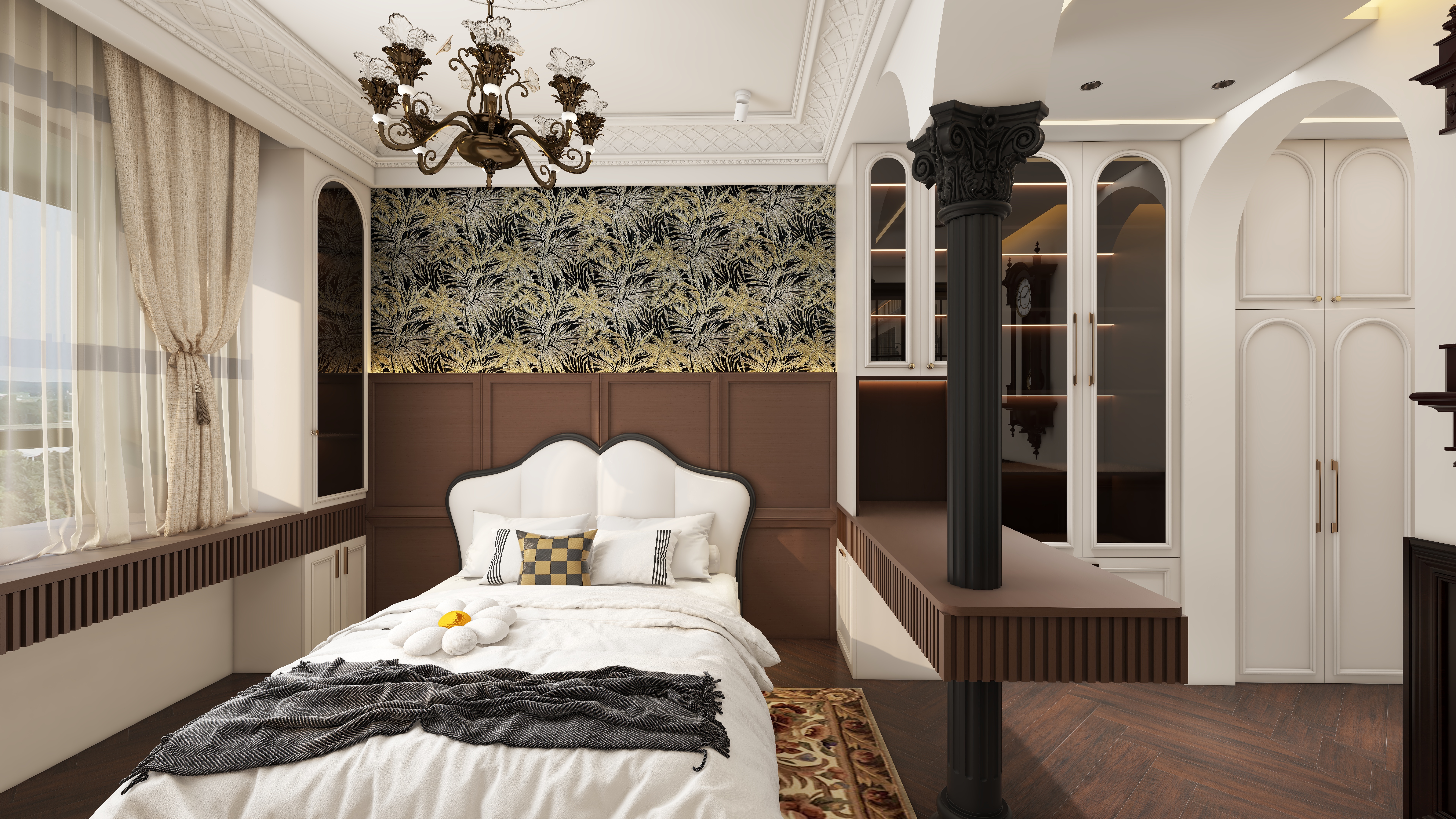 此效果图简单参考-翡丽雅境一层主卧装修效果图第4张