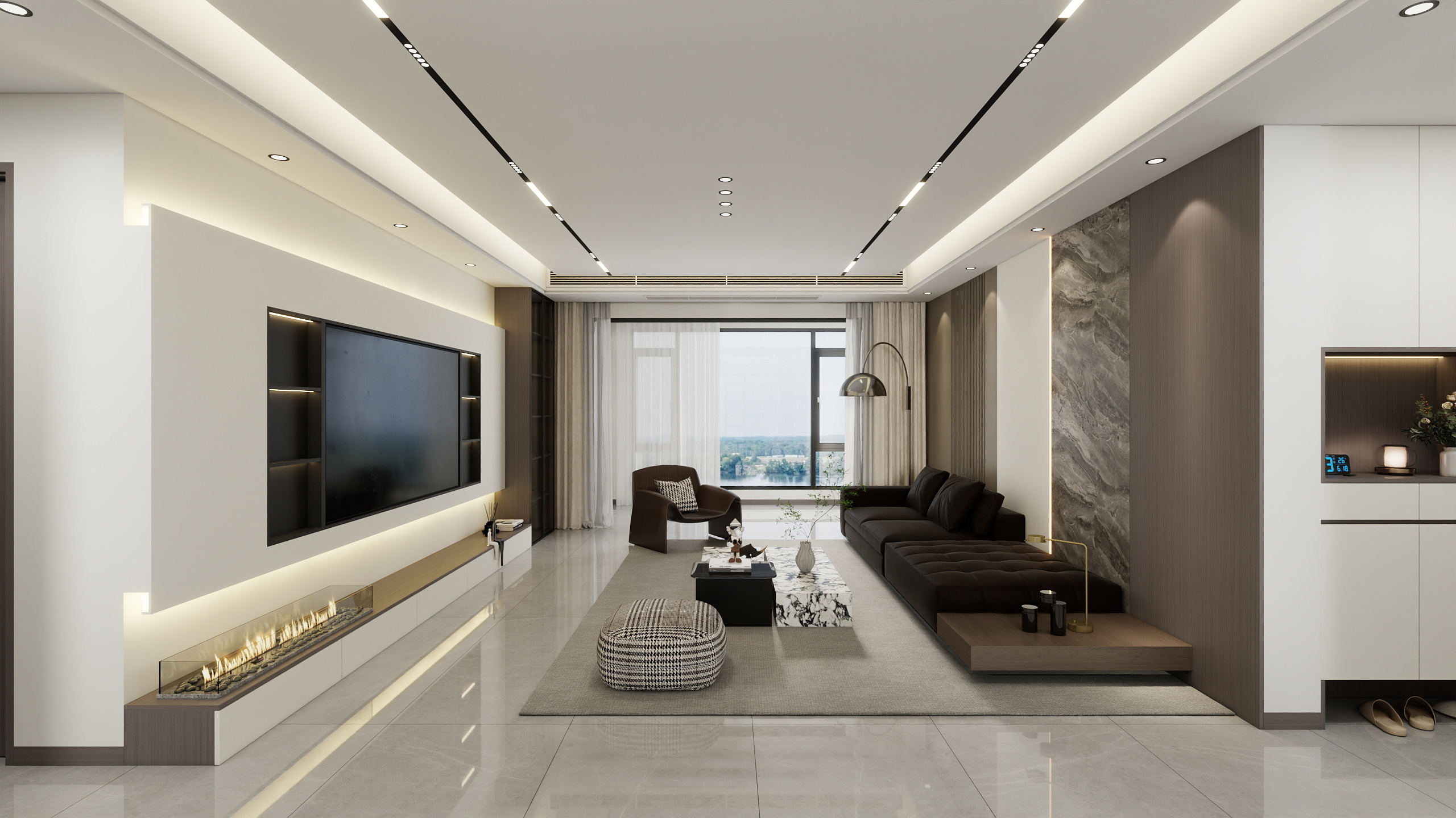 李青越-128平方现代轻奢三居室装修效果图