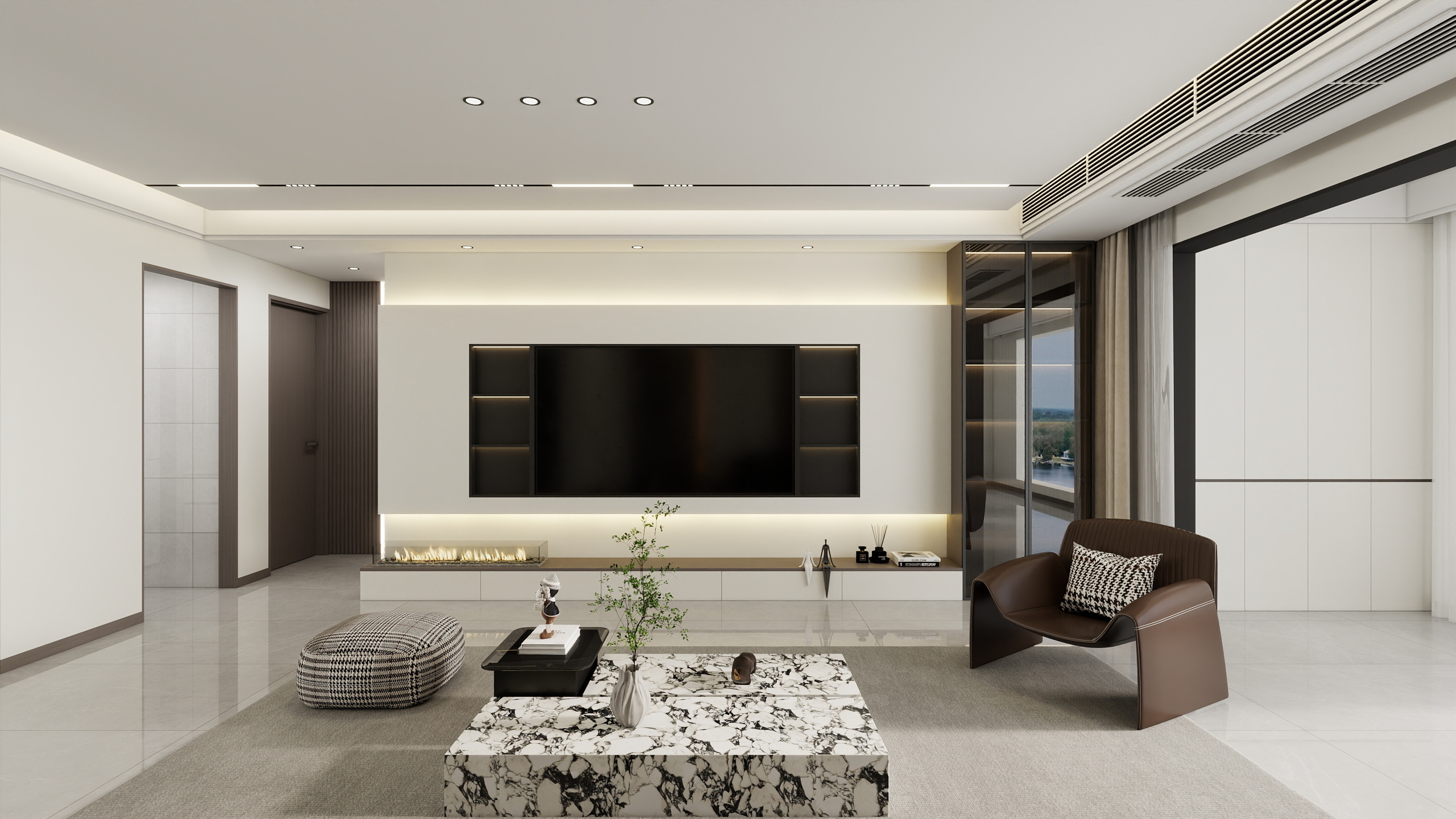 李青越-128平方现代轻奢三居室装修效果图