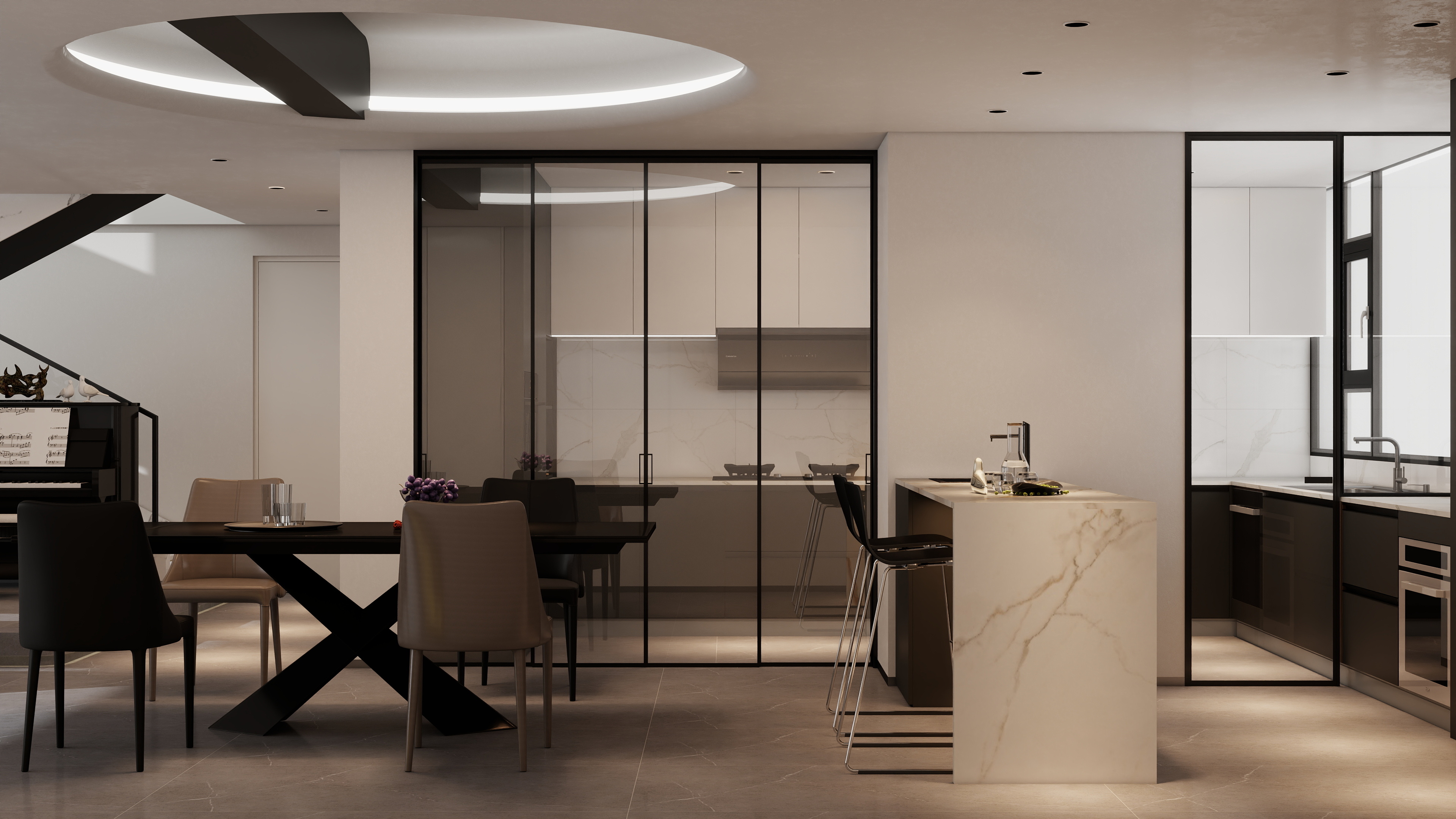 崎怪的上单-轻奢复式装修效果图