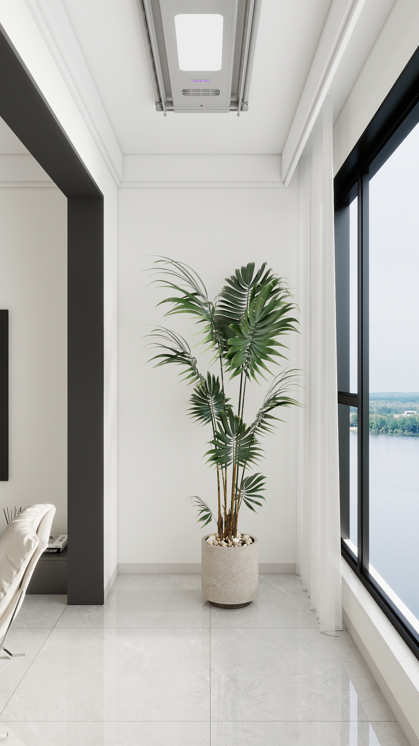 李青越-83平方现代黑白灰三居室装修效果图