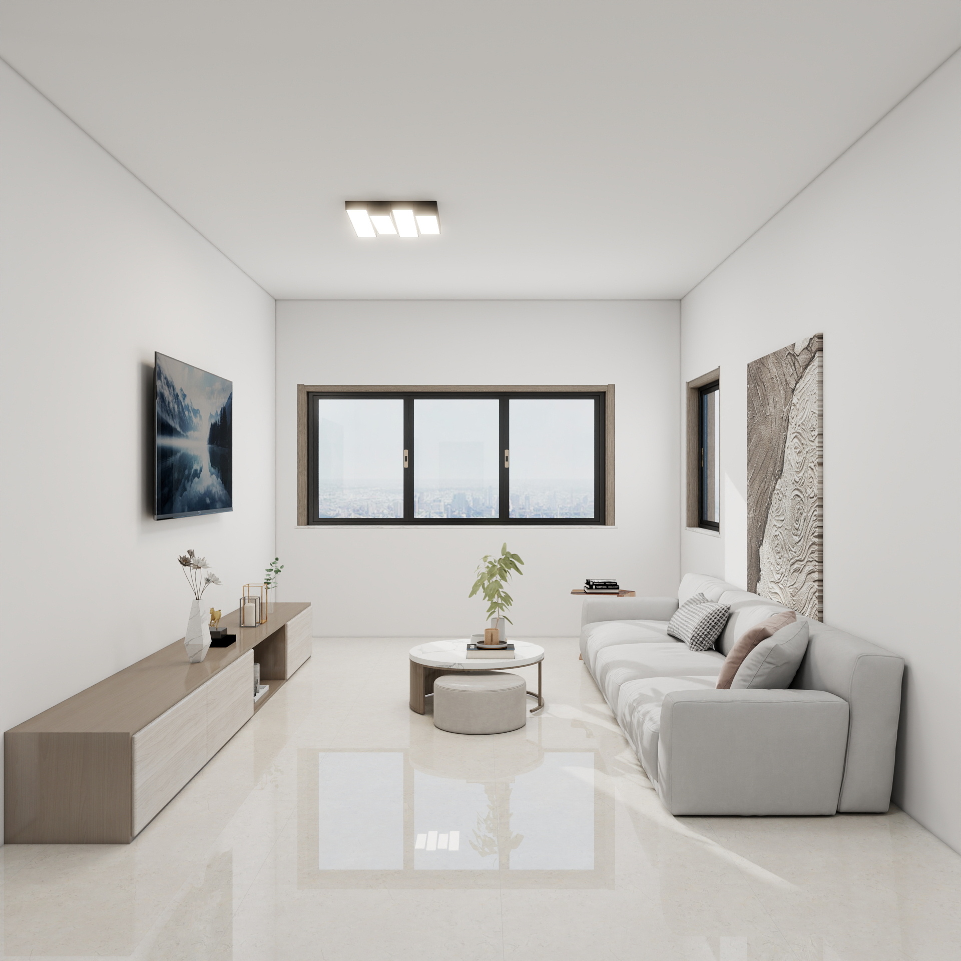 吴爽-97m²现代简约风格设计 装修效果图