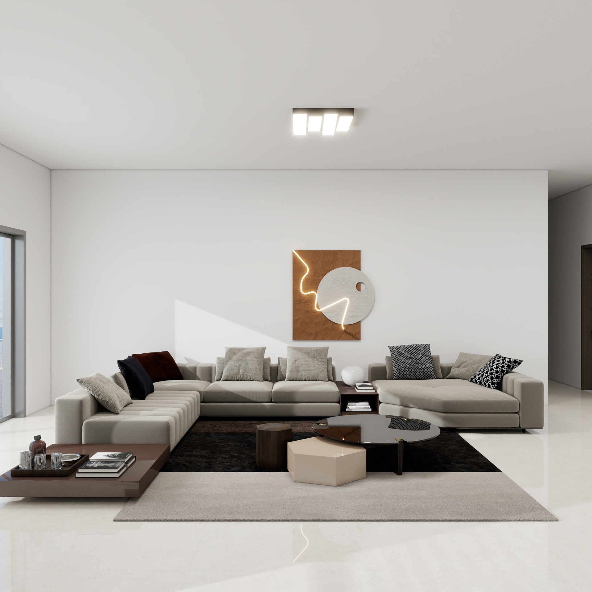 吴爽-94m²现代简约风格设计  装修效果图