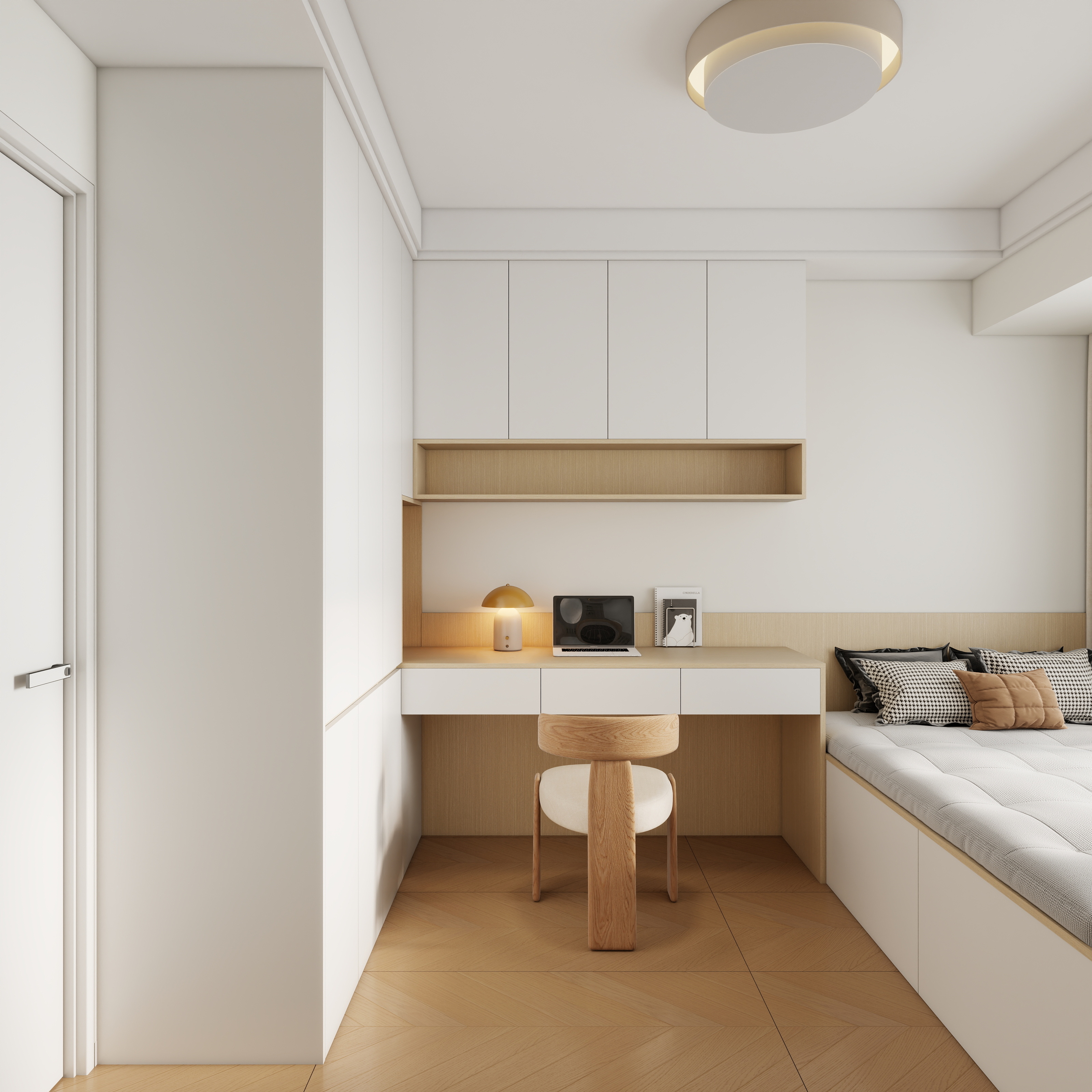 李青越-87平方奶油风三居室装修效果图