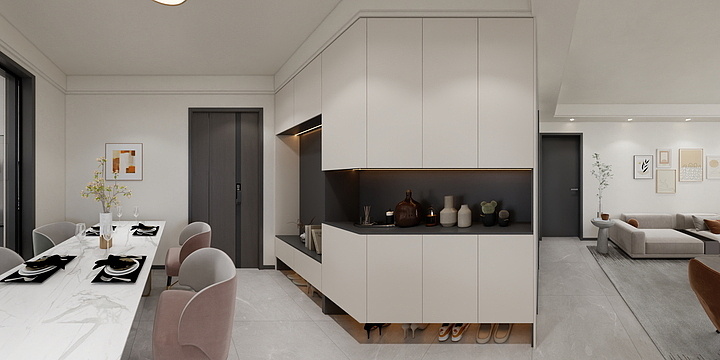 独角兽效果图表现-庆发装饰-青云紫府5-西单元-102-装修设计方案