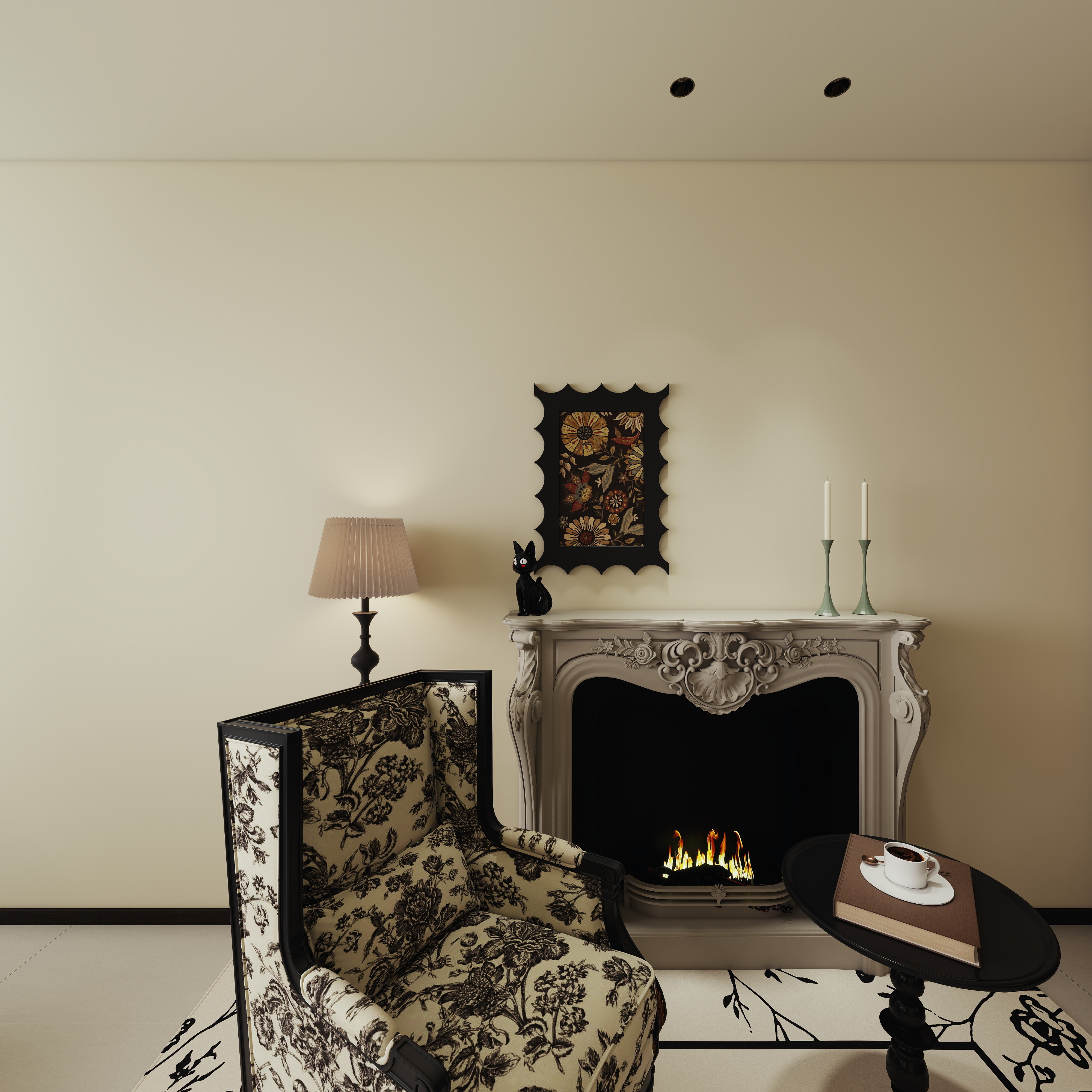 李青越-264平法式中古美容室二层主卧装修效果图第3张