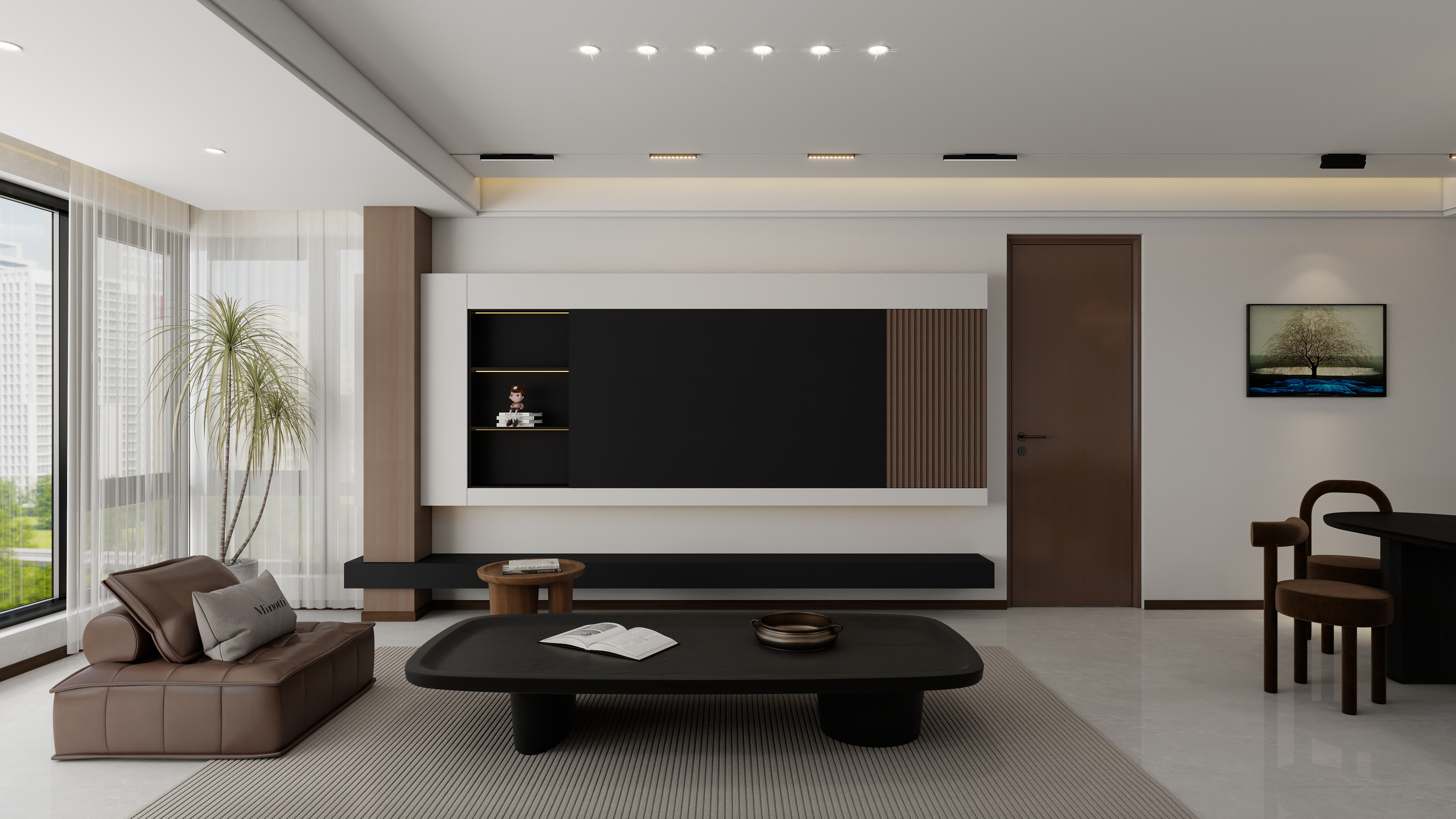 顾北南-泓泰铂悦125平米三室装修效果图