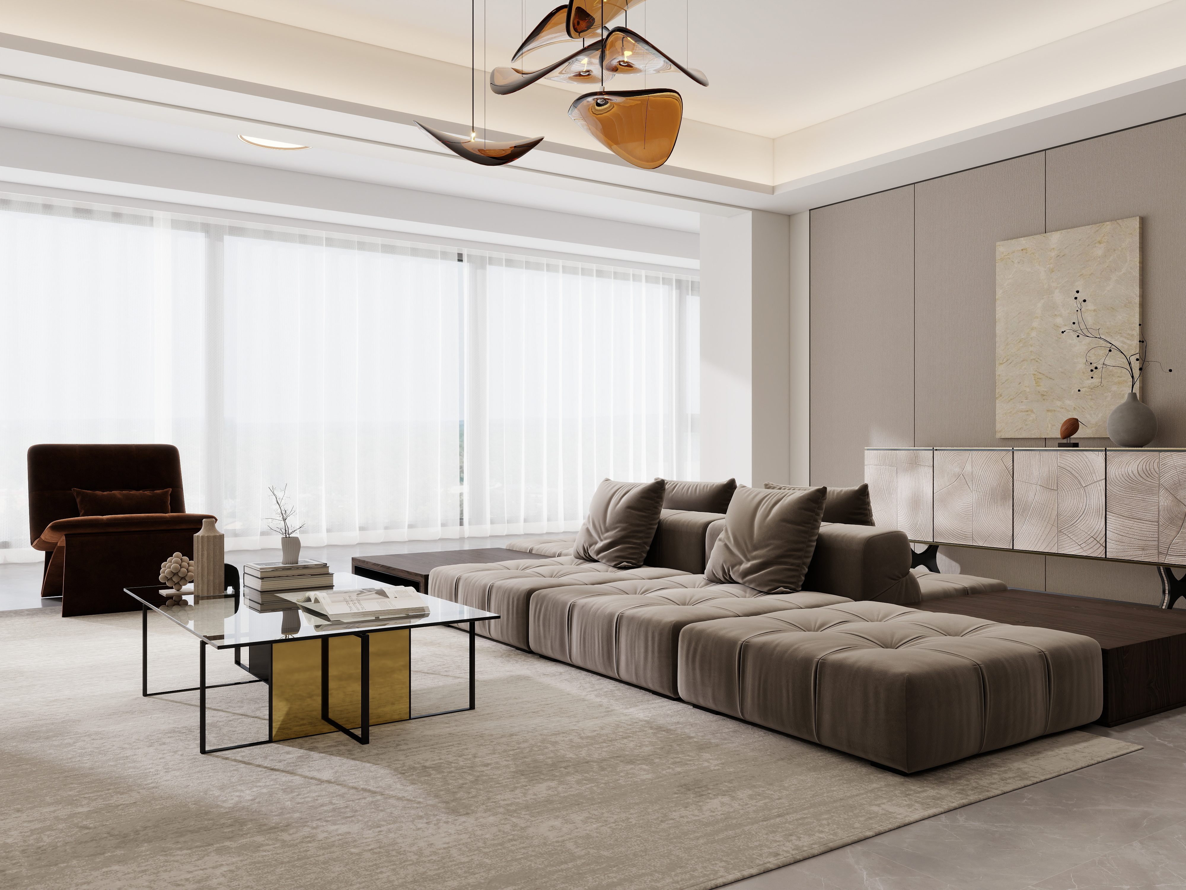 屿川家居-万科·三亚湾-189㎡-户型方案装修效果图