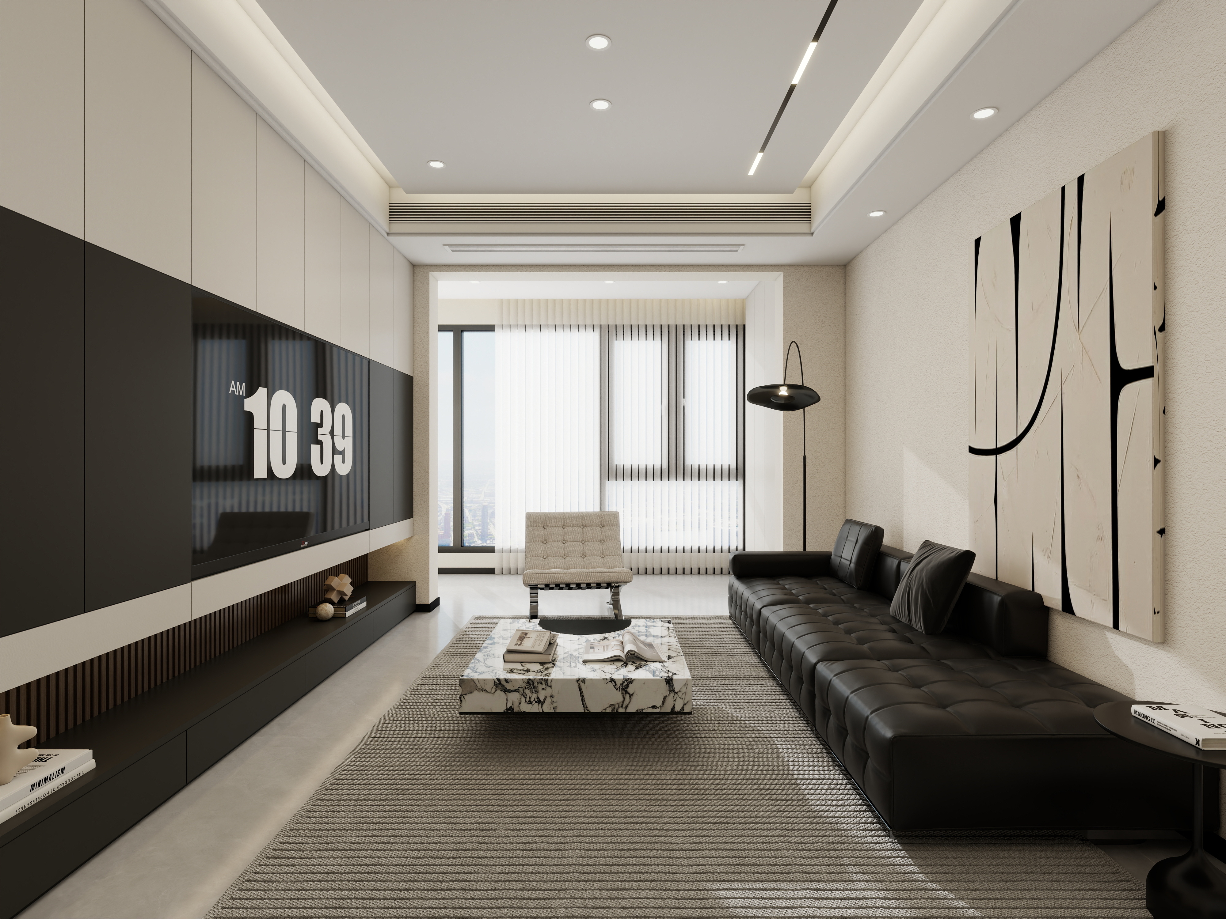 星空设计500一套-现代简约106㎡3室装修效果图