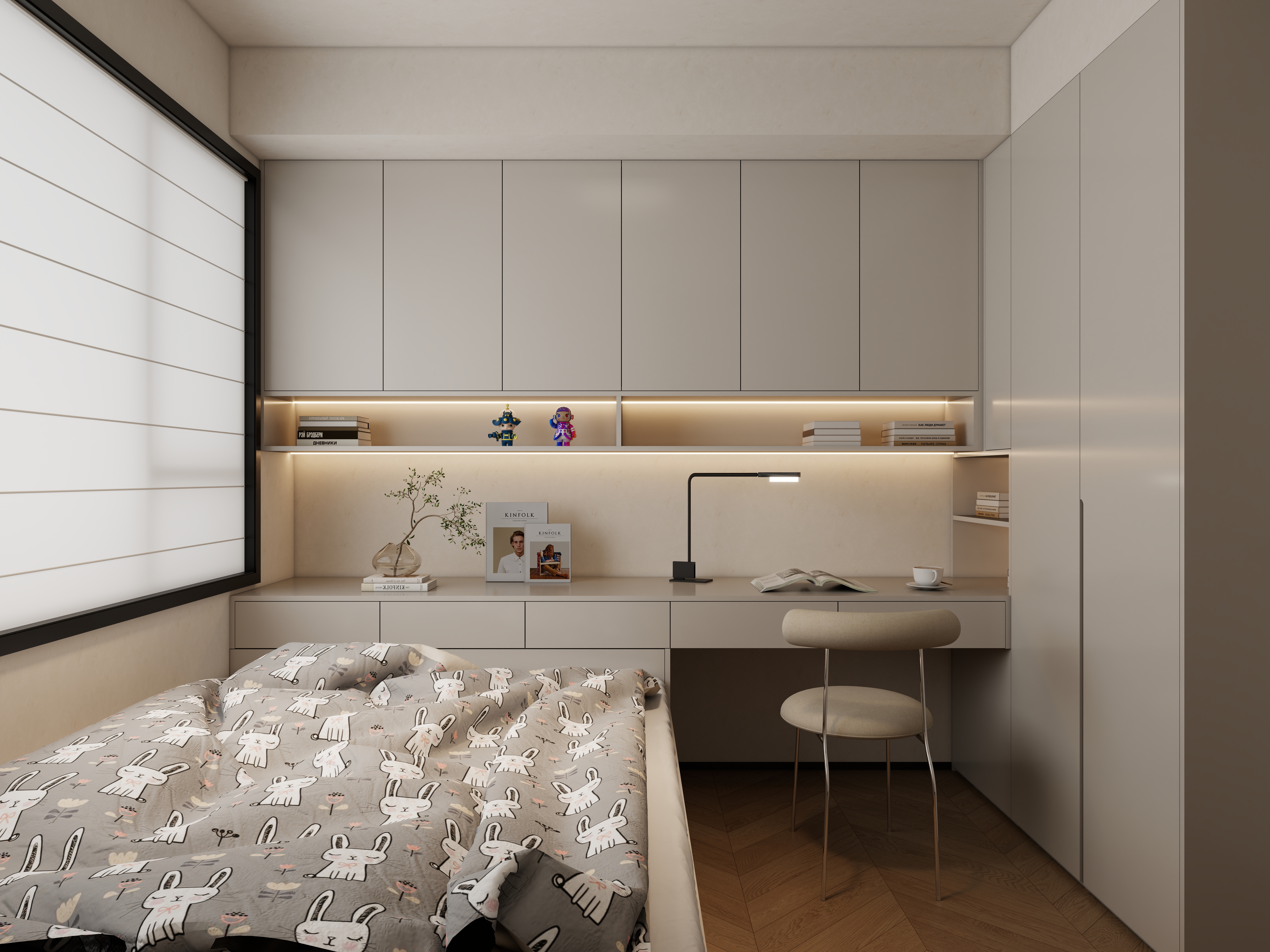 孙有权-『2025-11』34平丨现代简约卧室*2一层卧室装修效果图第1张