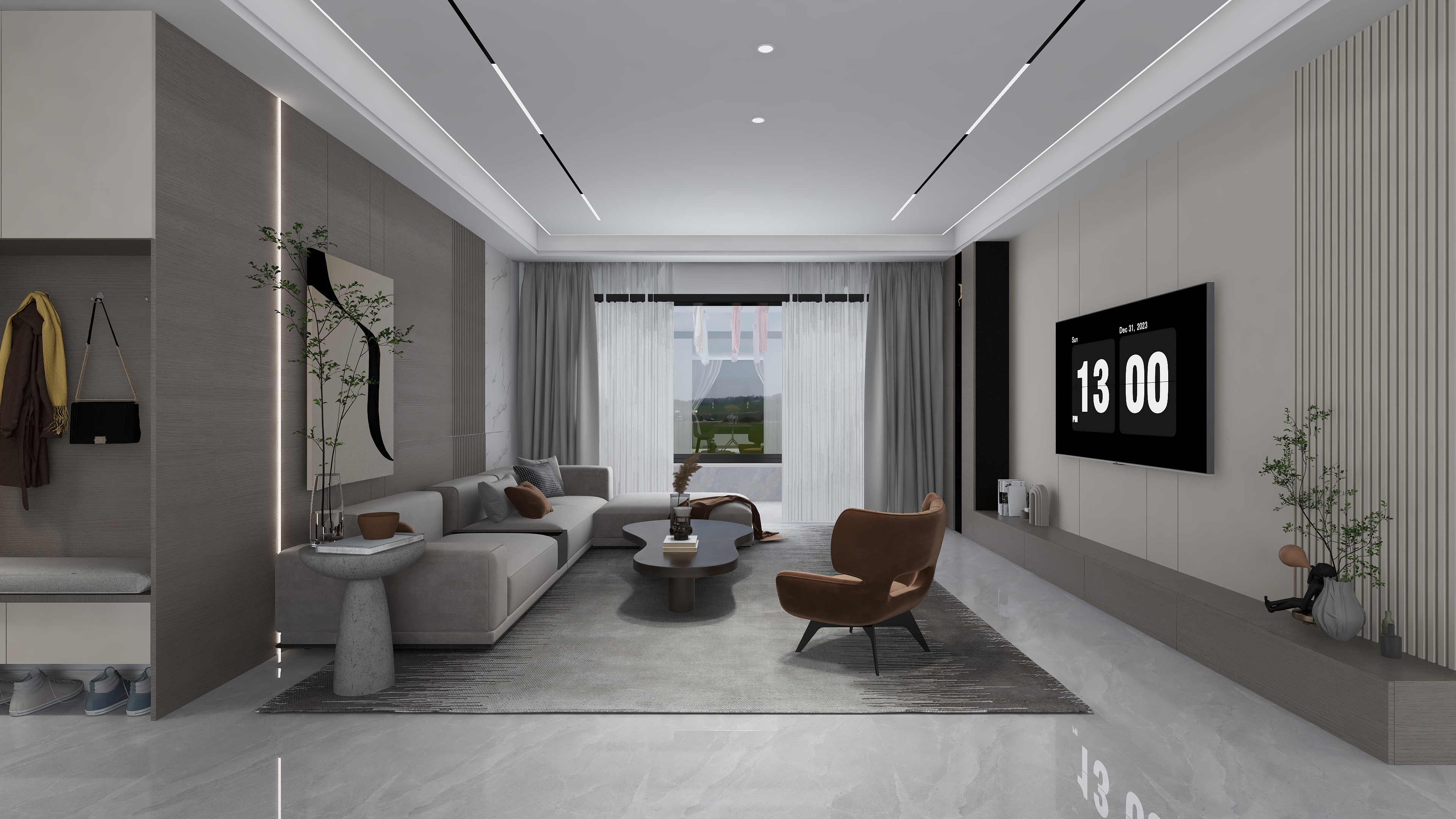 星空设计500一套-现代简约160㎡4室装修效果图