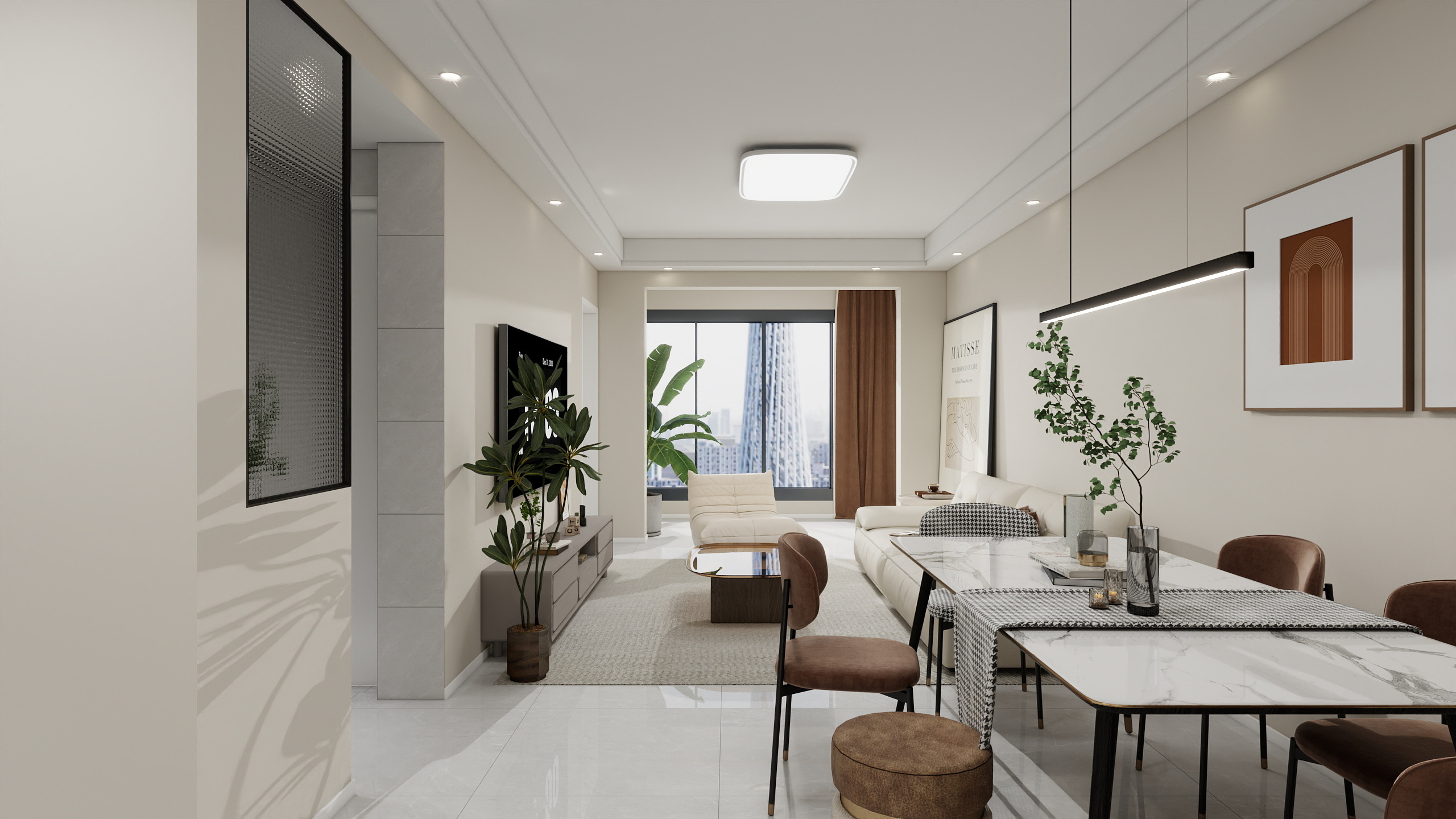 李林-宝河家园现代简约75㎡2室-装修设计方案