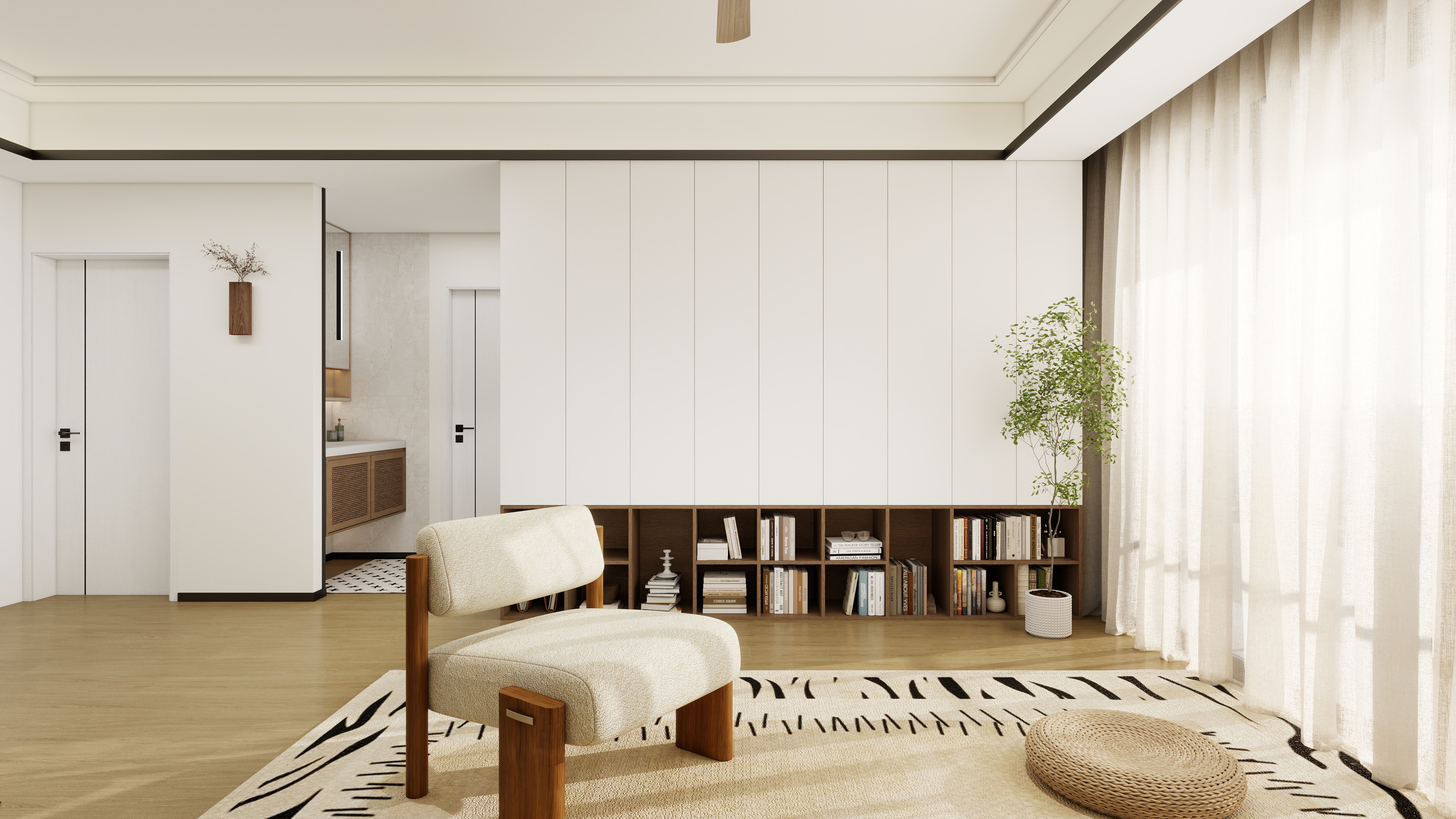 星空设计500-现代简约105㎡3室装修效果图