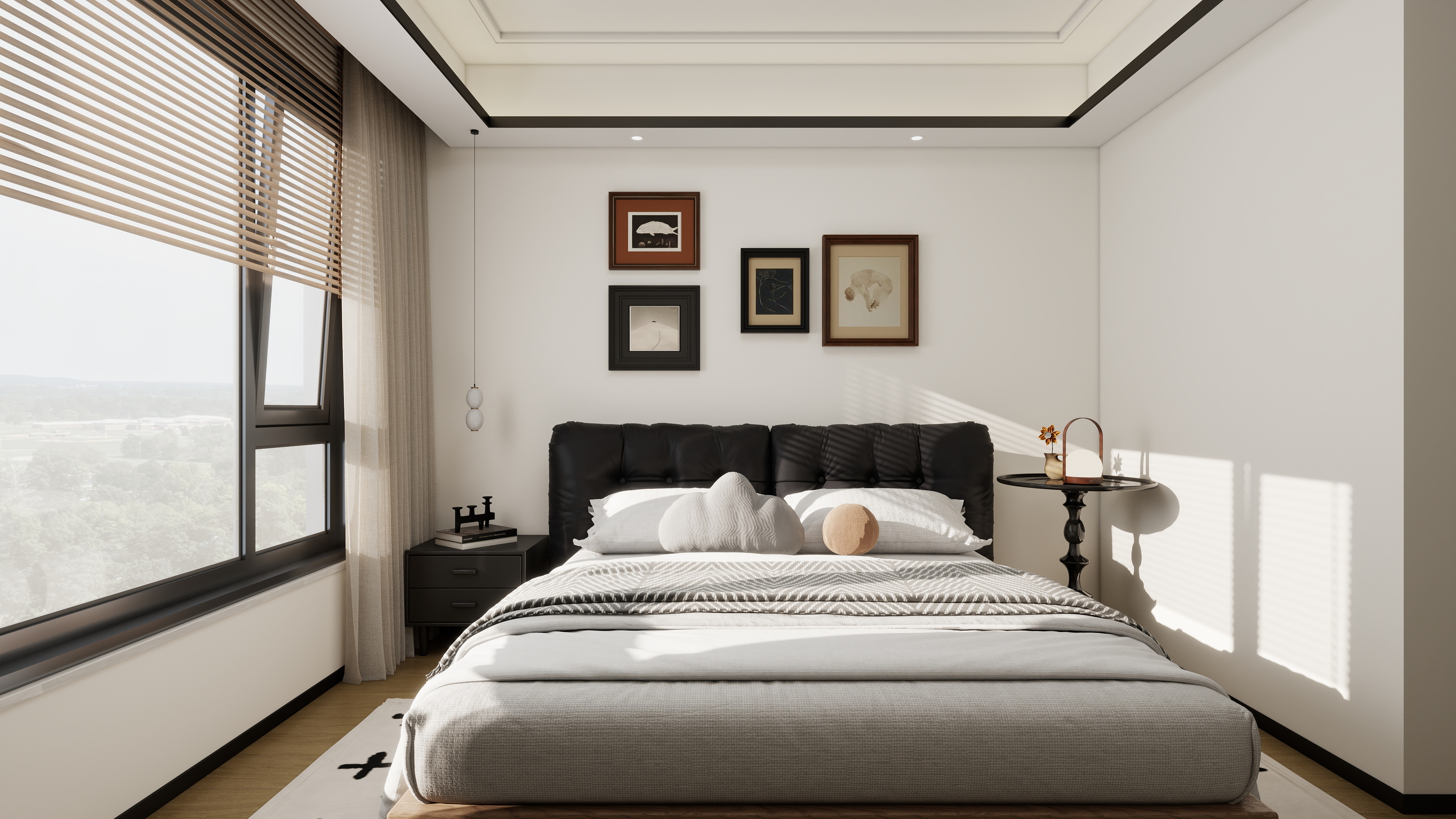 星空设计500-现代简约105㎡3室装修效果图