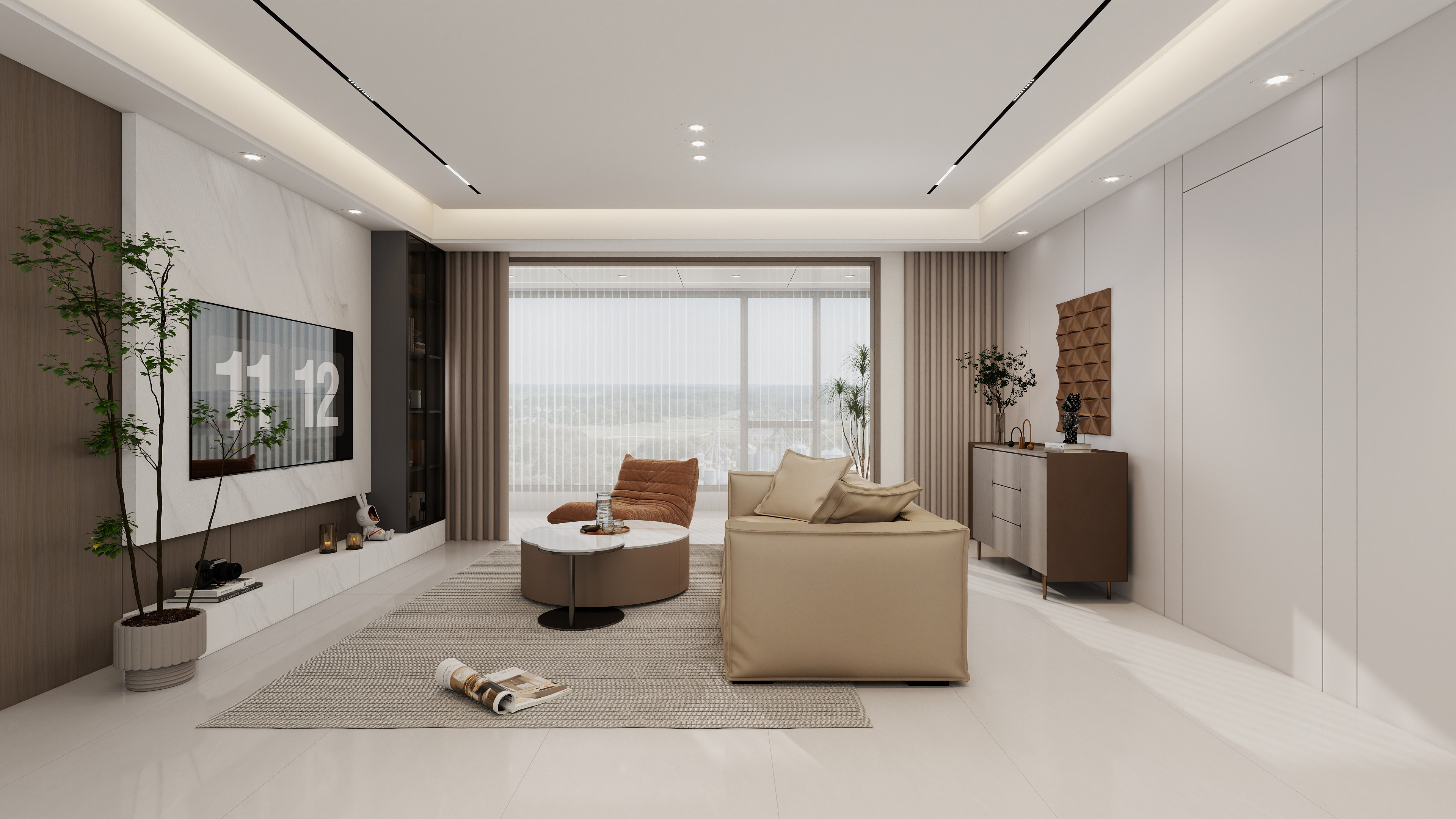 星空设计500一套-小区房现代简约150㎡4室装修效果图