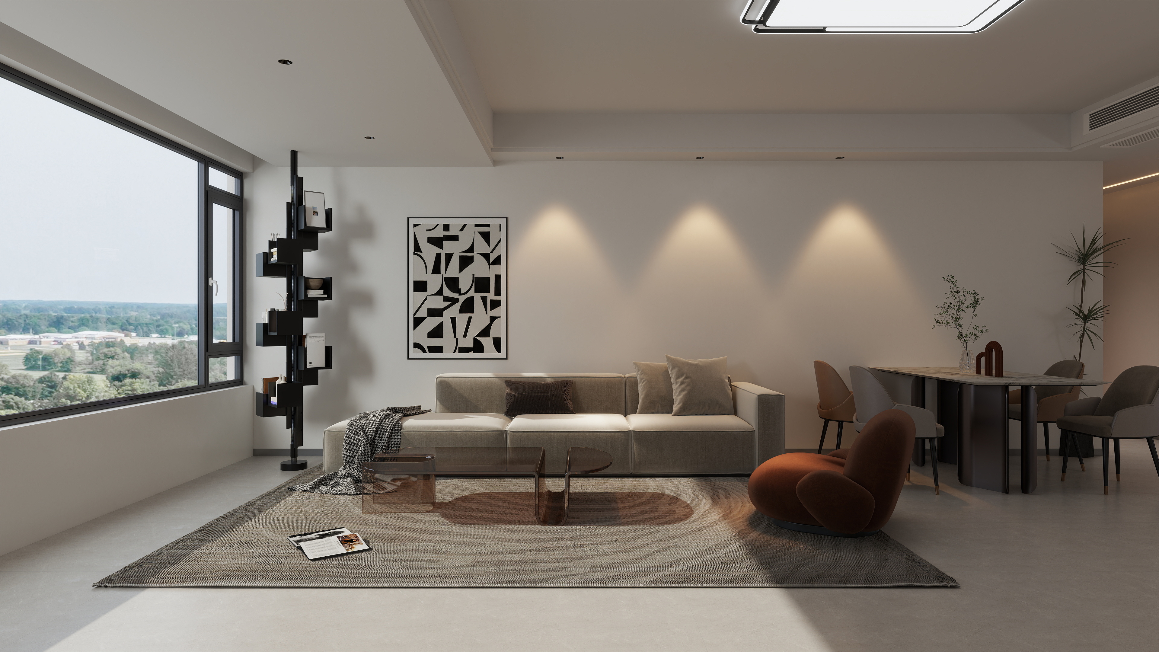 星空设计500-现代简约128㎡3室装修效果图