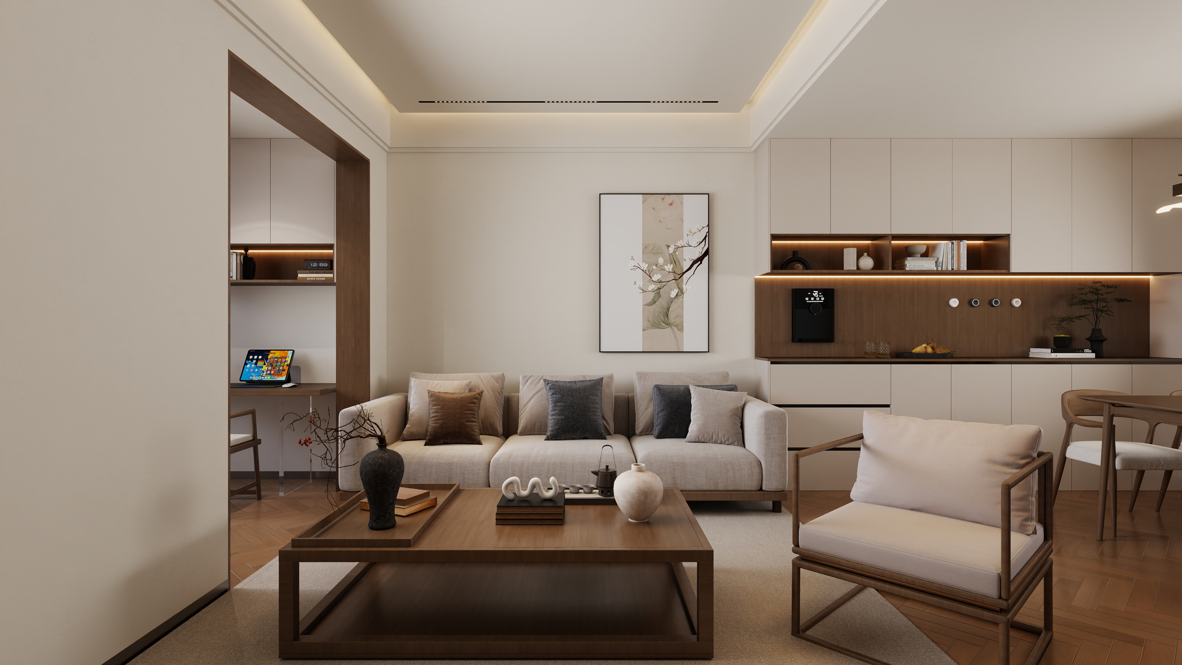 星空设计工作室design-新中式75㎡2室装修效果图