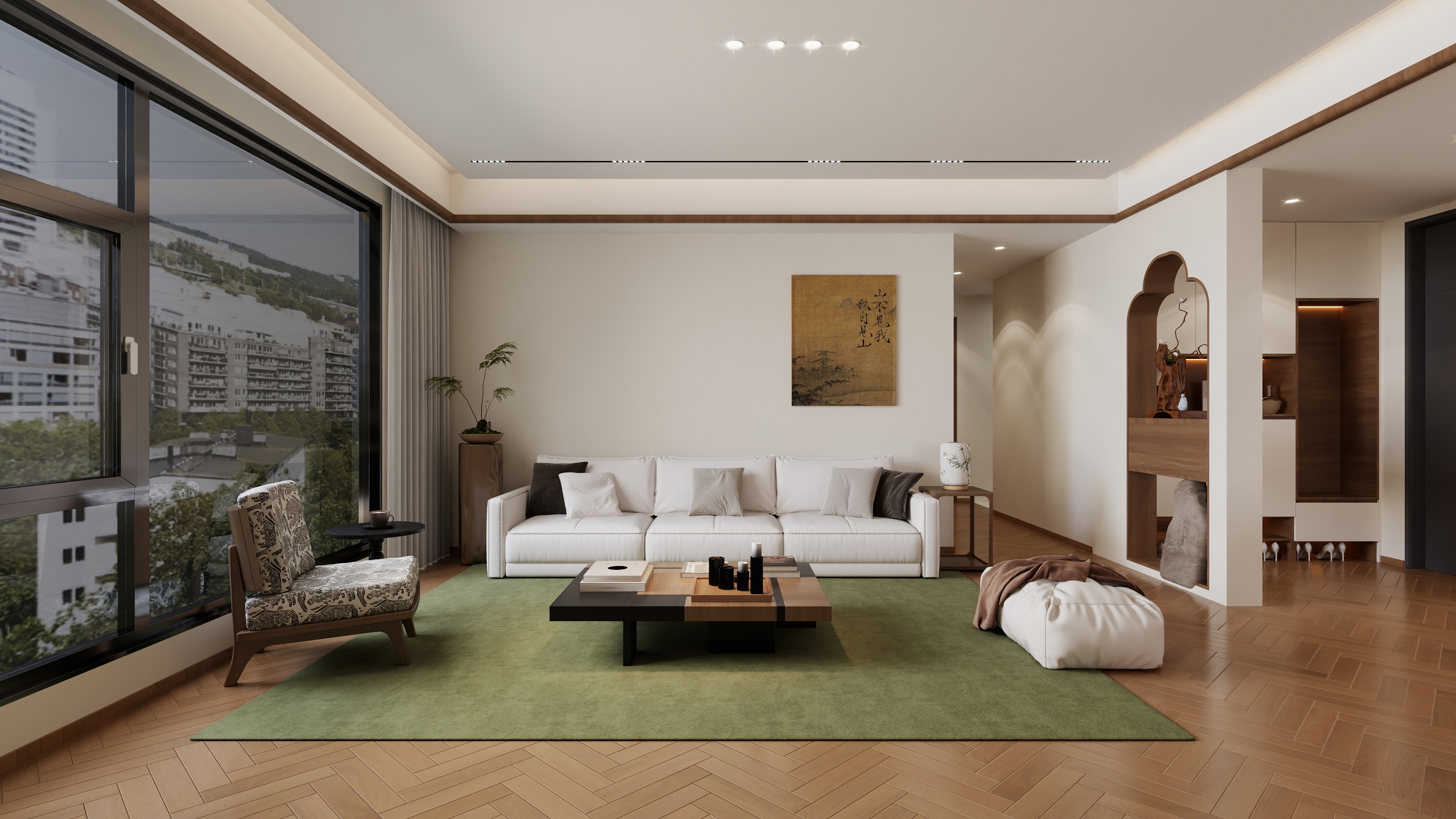 星空设计工作室design-新中式136㎡3室装修效果图