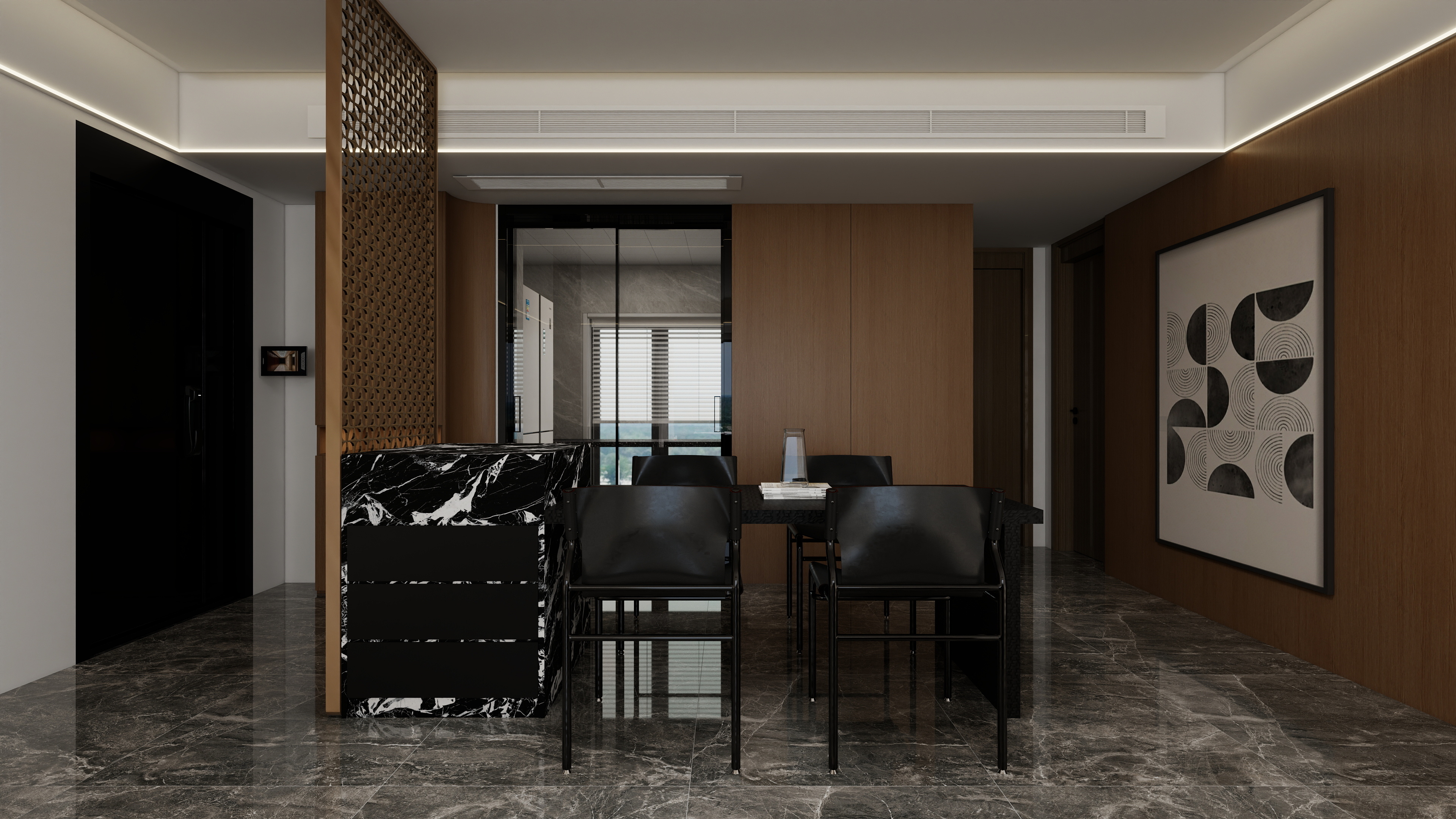 星空设计500一套-现代简约108㎡3室装修效果图