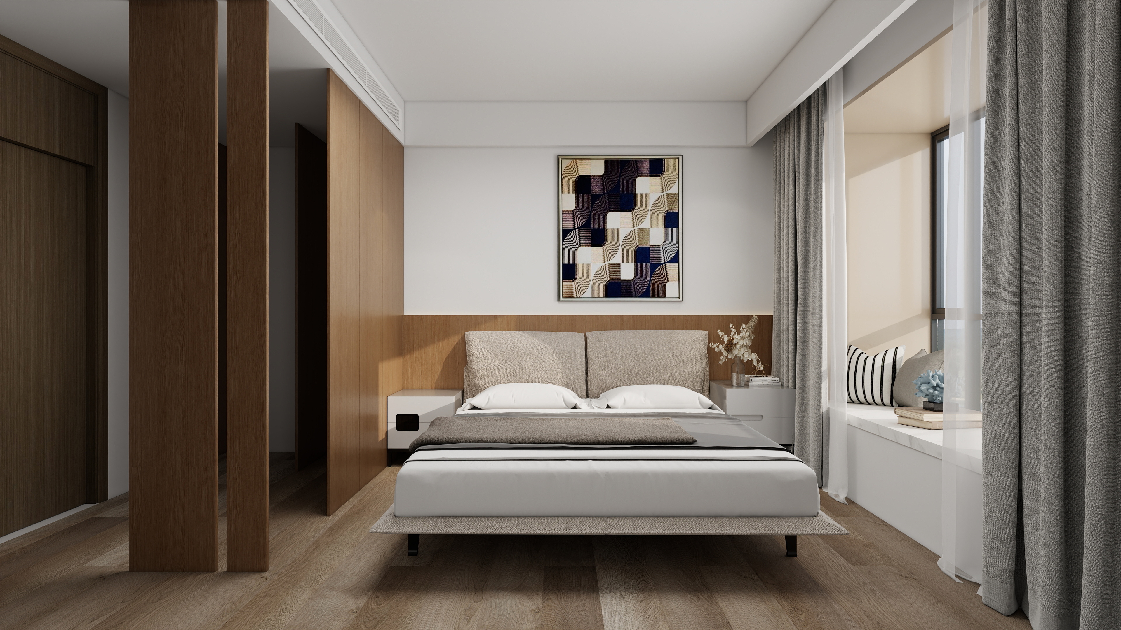 星空设计500一套-现代简约108㎡3室装修效果图