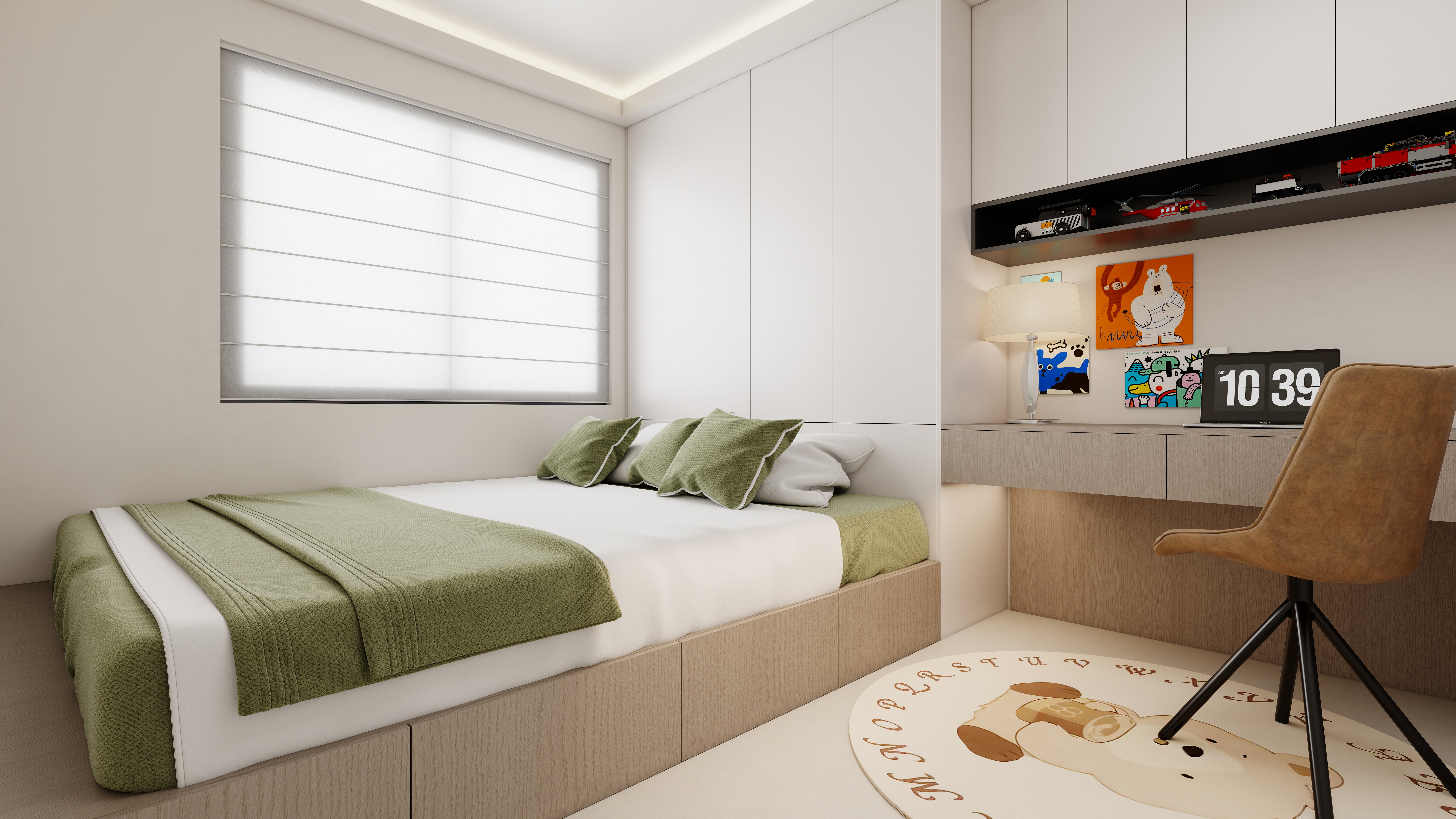 至简名设-文稳康-《艺境空间》123平现代简约|二居室一层儿童房装修效果图第1张