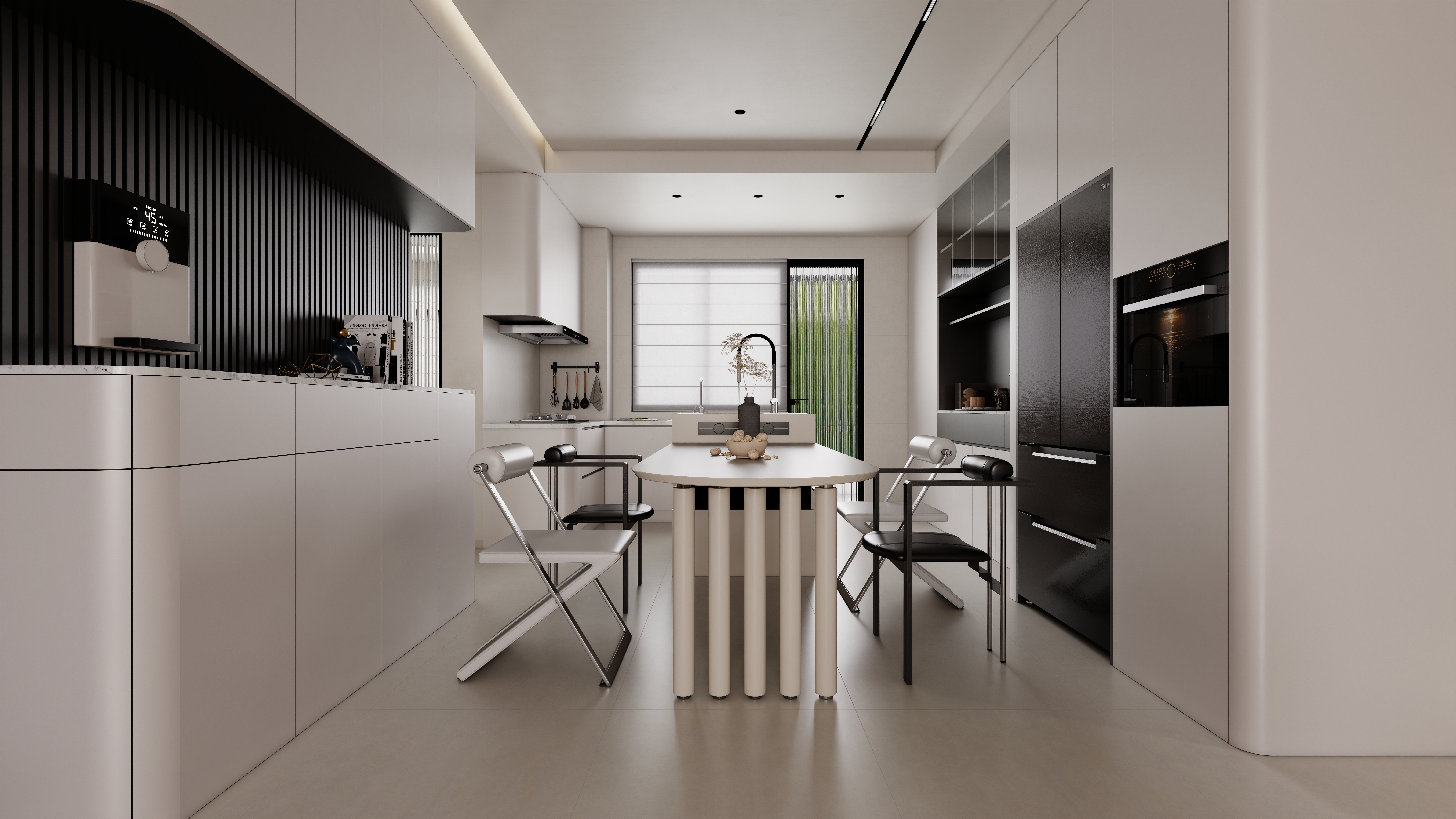 至简名设-文稳康-《艺境空间》123平现代简约|二居室一层客餐厅装修效果图第5张