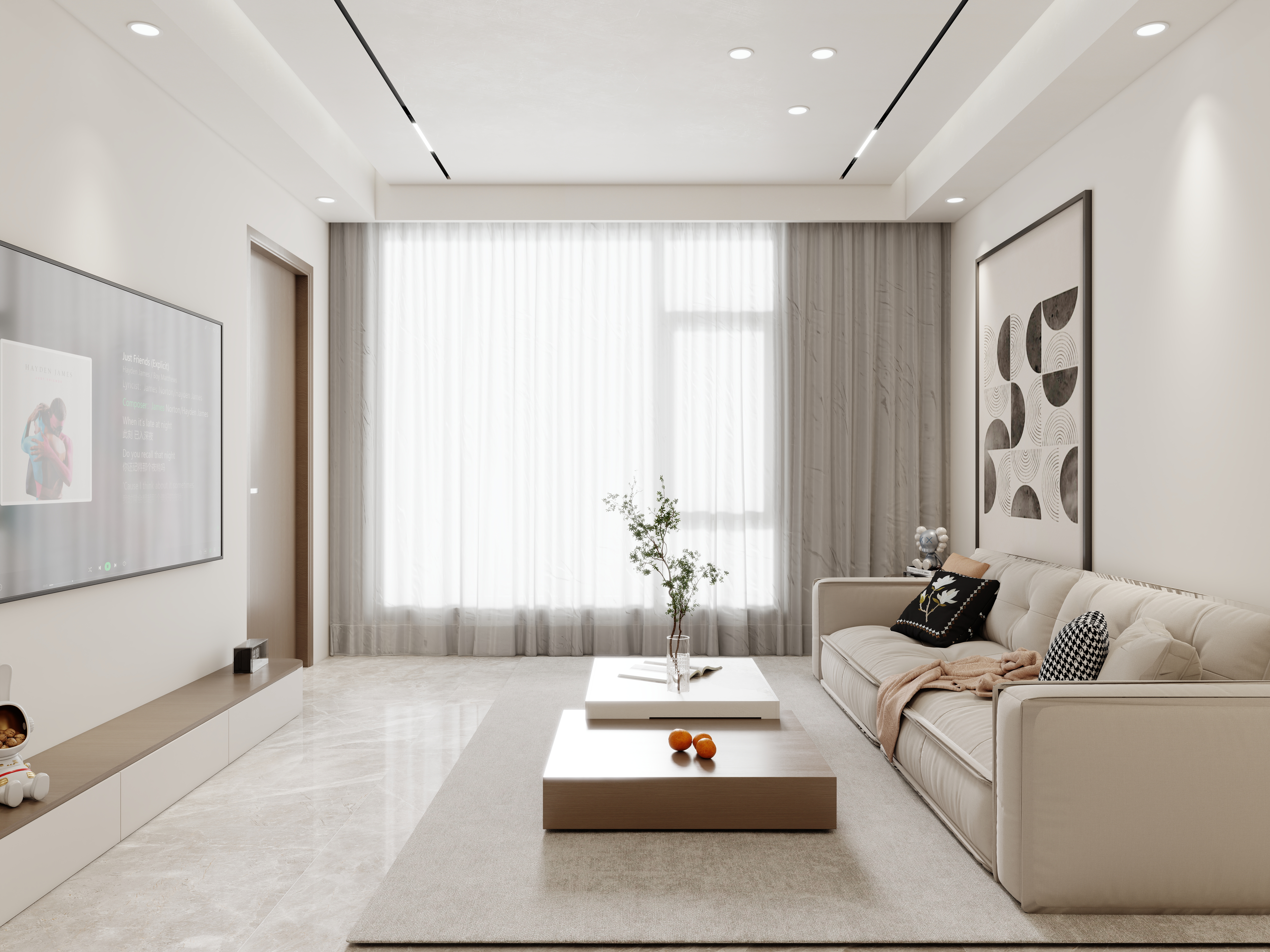 壹诺设计工作室-103㎡3室-现代简约装修效果图