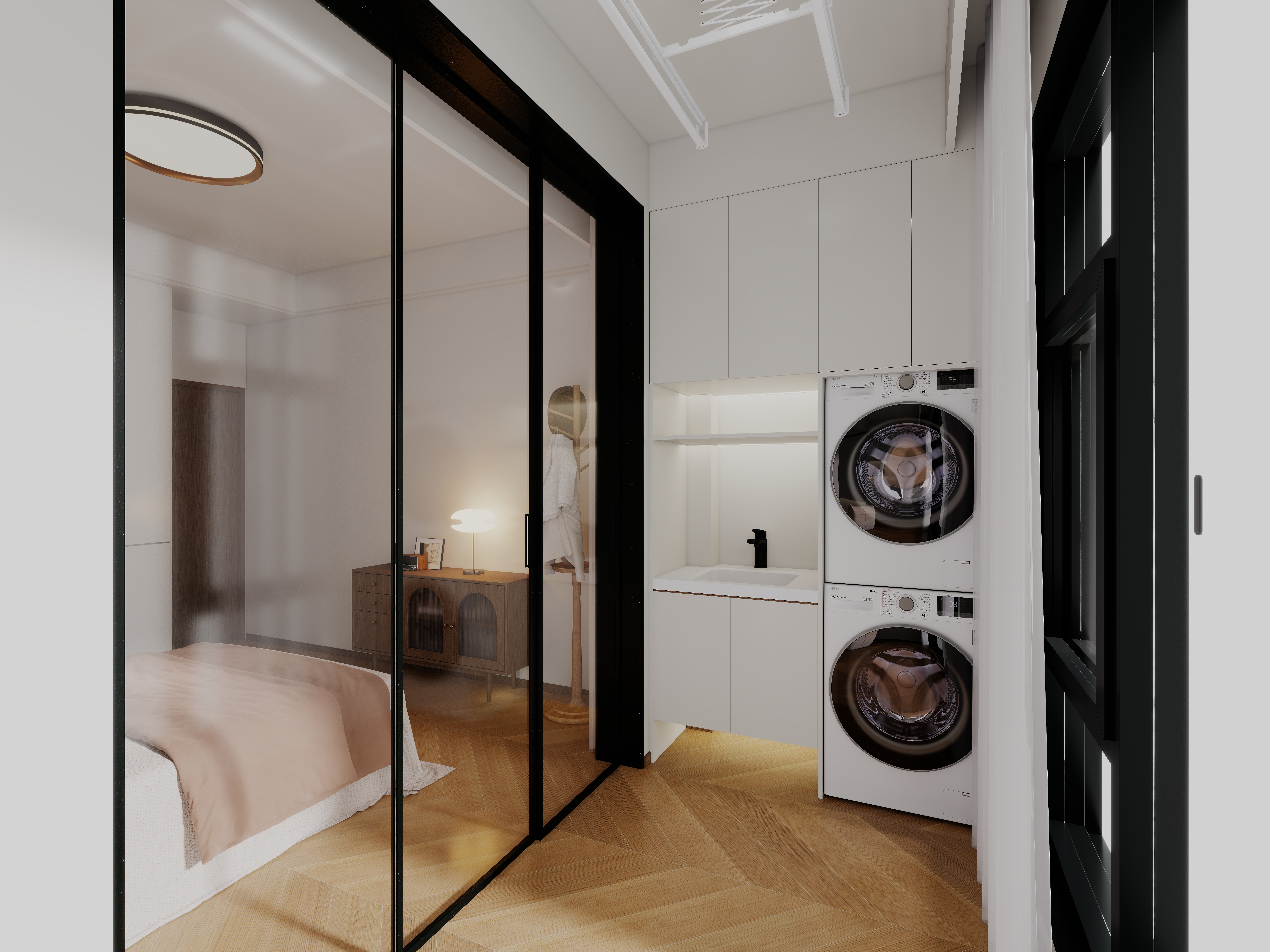 艺雅丽-112平中古简约风一层生活阳台装修效果图第4张