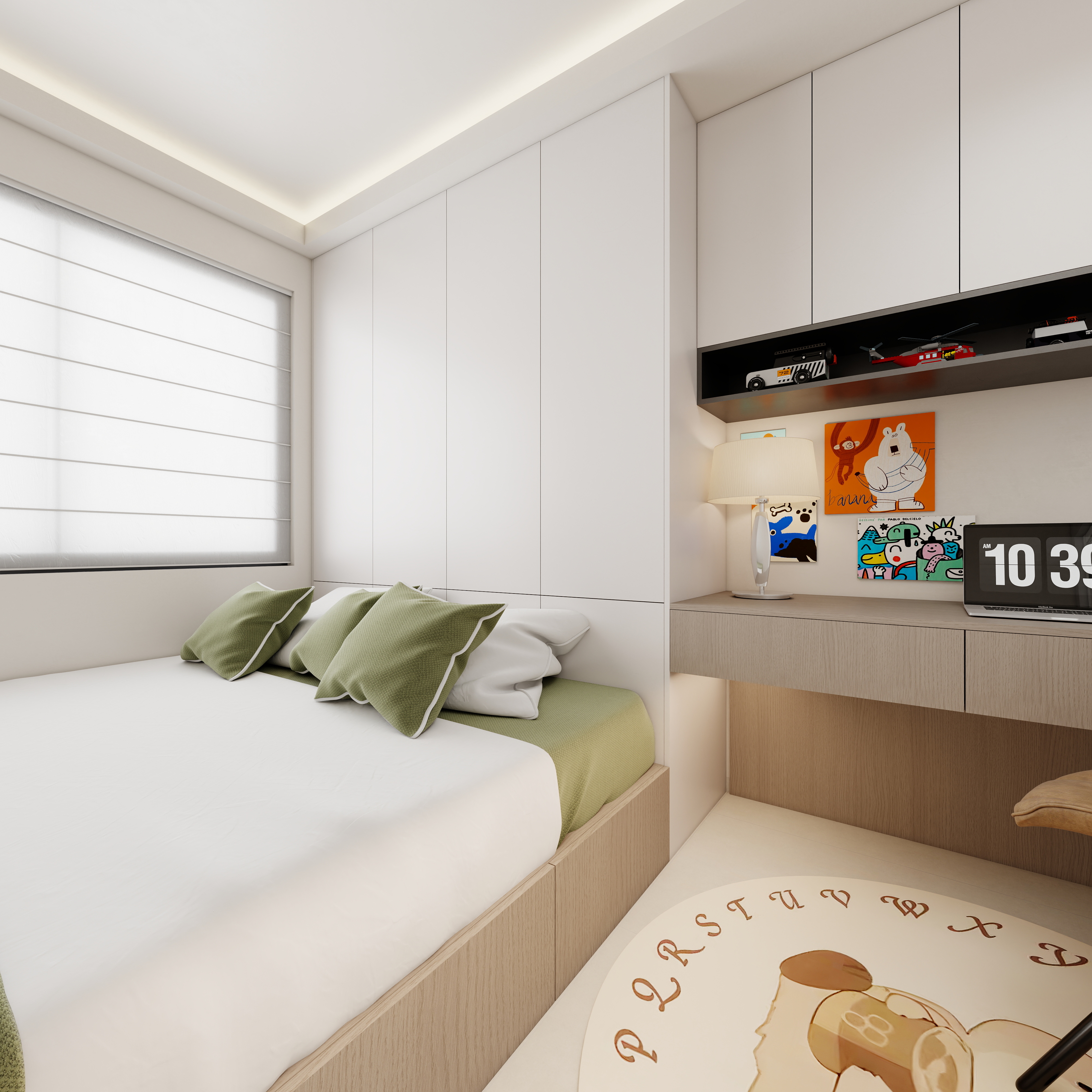 至简名设-文稳康-《艺境空间》123平现代简约|二居室一层儿童房装修效果图第3张