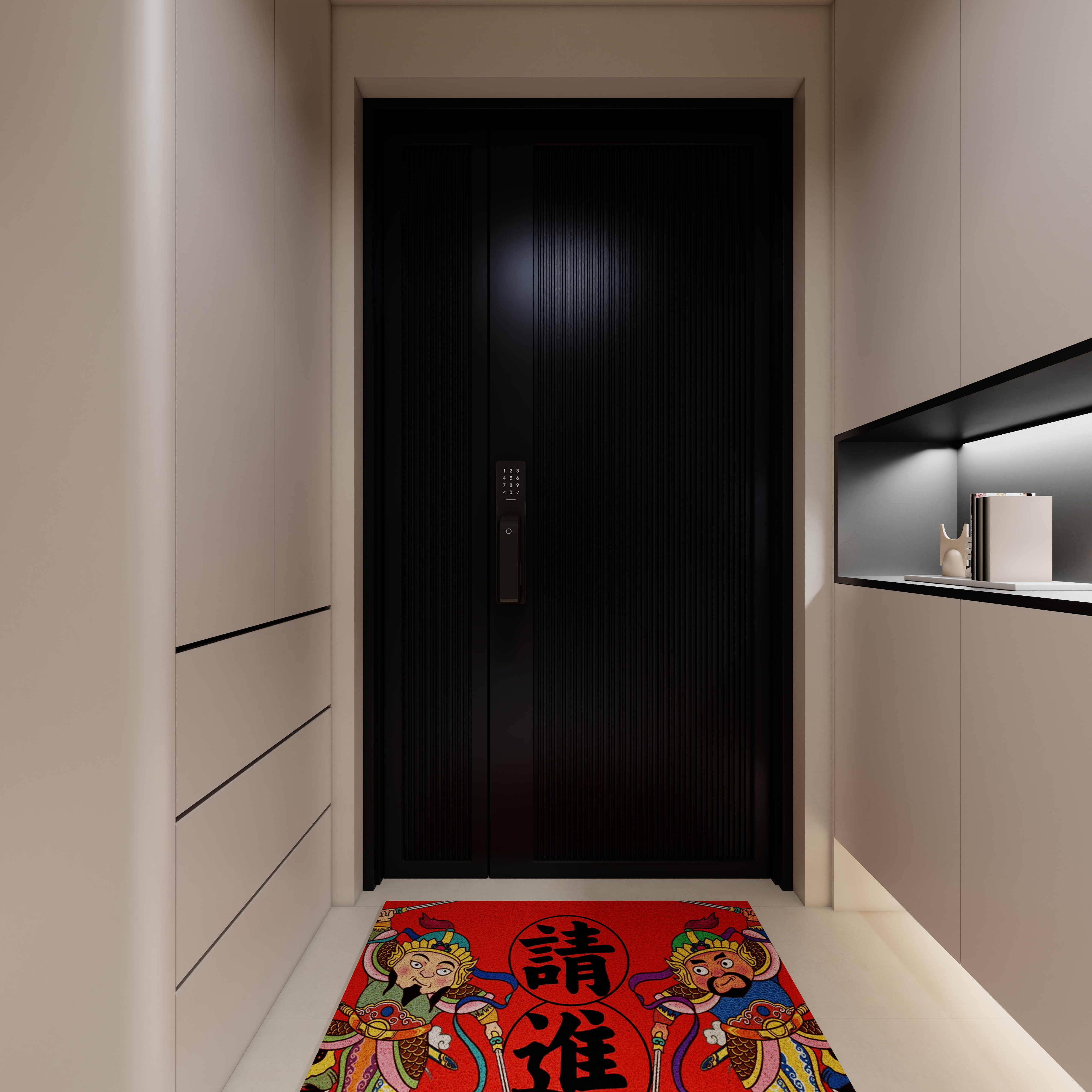 至简名设-文稳康-《艺境空间》123平现代简约|二居室一层入户花园装修效果图第3张