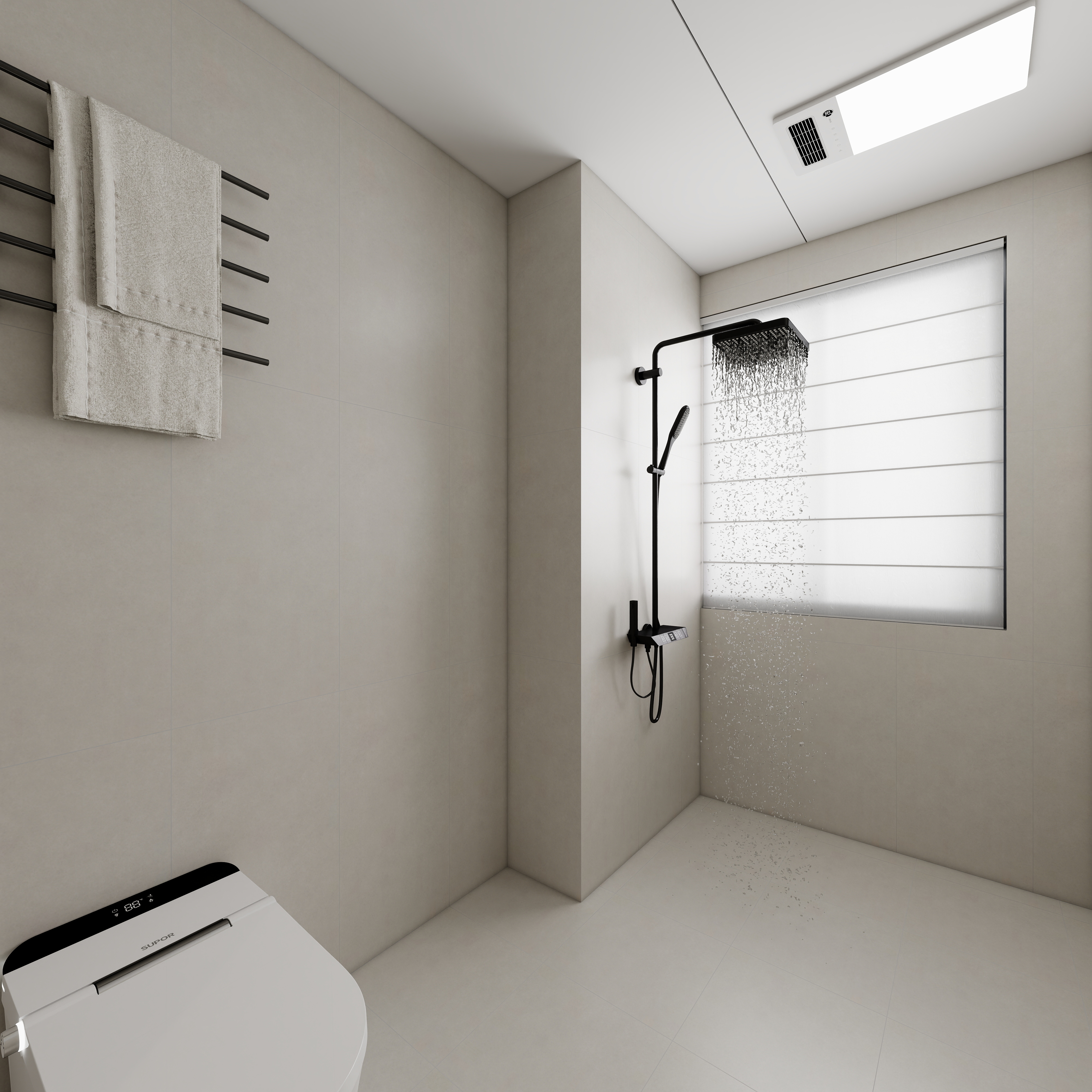 至简名设-文稳康-《艺境空间》123平现代简约|二居室一层卫生间装修效果图第3张