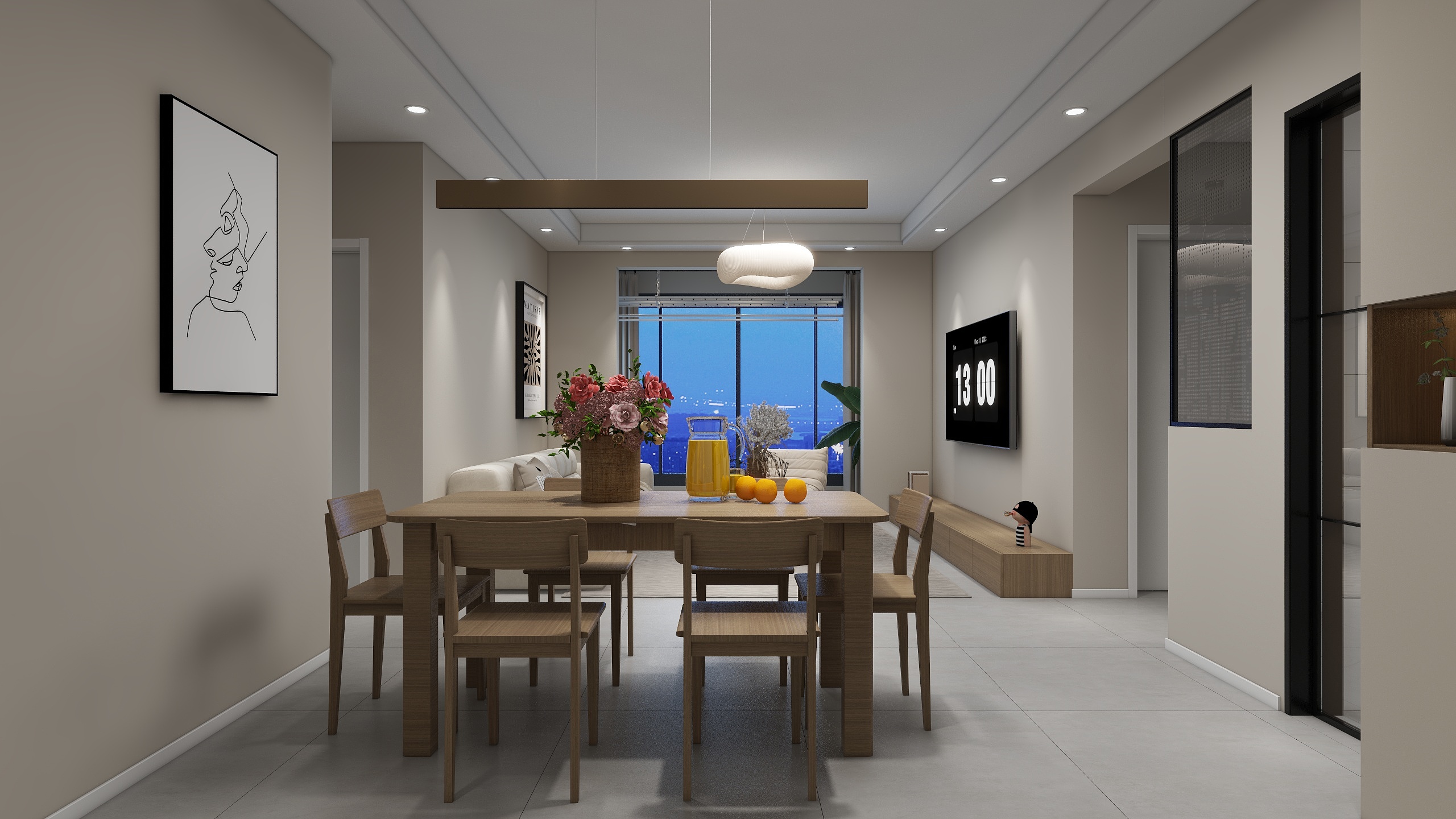 李林-宝河家园原木93㎡3室-装修设计方案