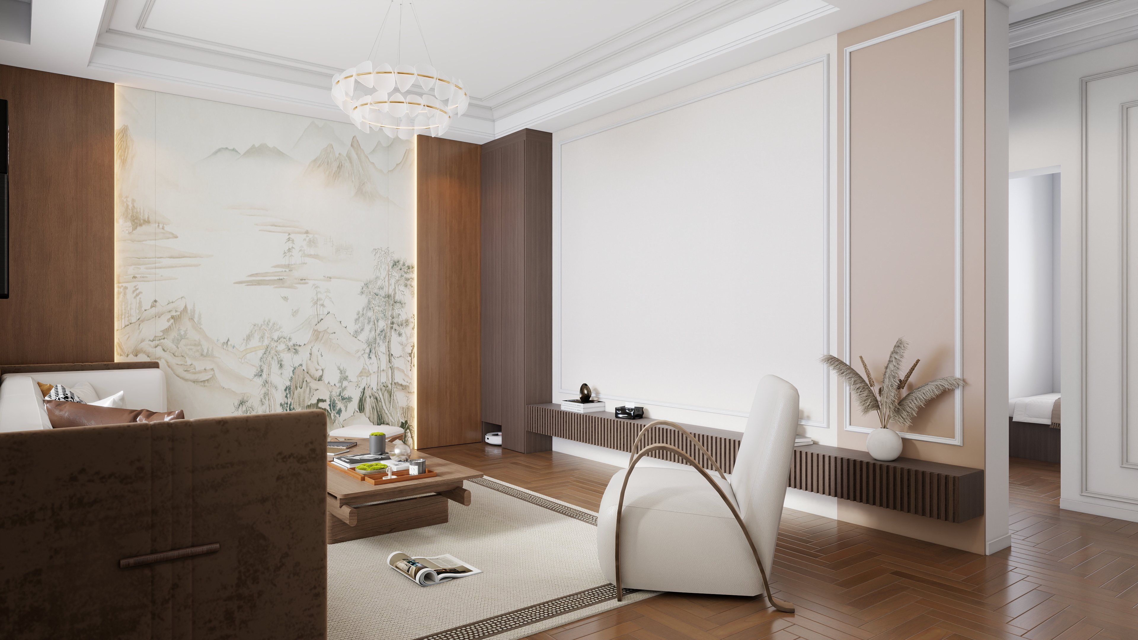 南阳尚层全屋定制--蜀香楼边一层客餐厅装修效果图第2张