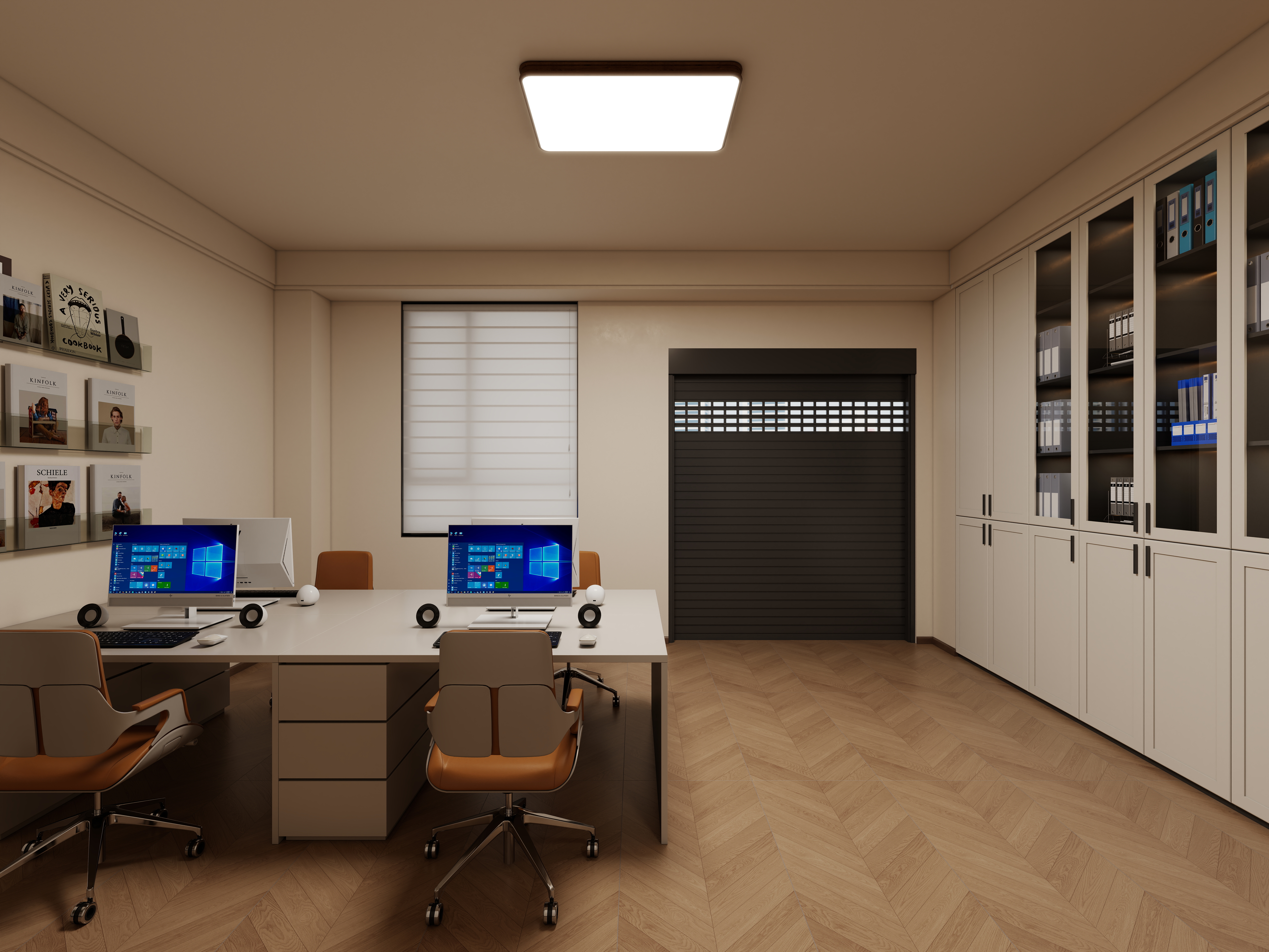 李青越-383方法式风格别墅地下第一层办公区装修效果图第1张