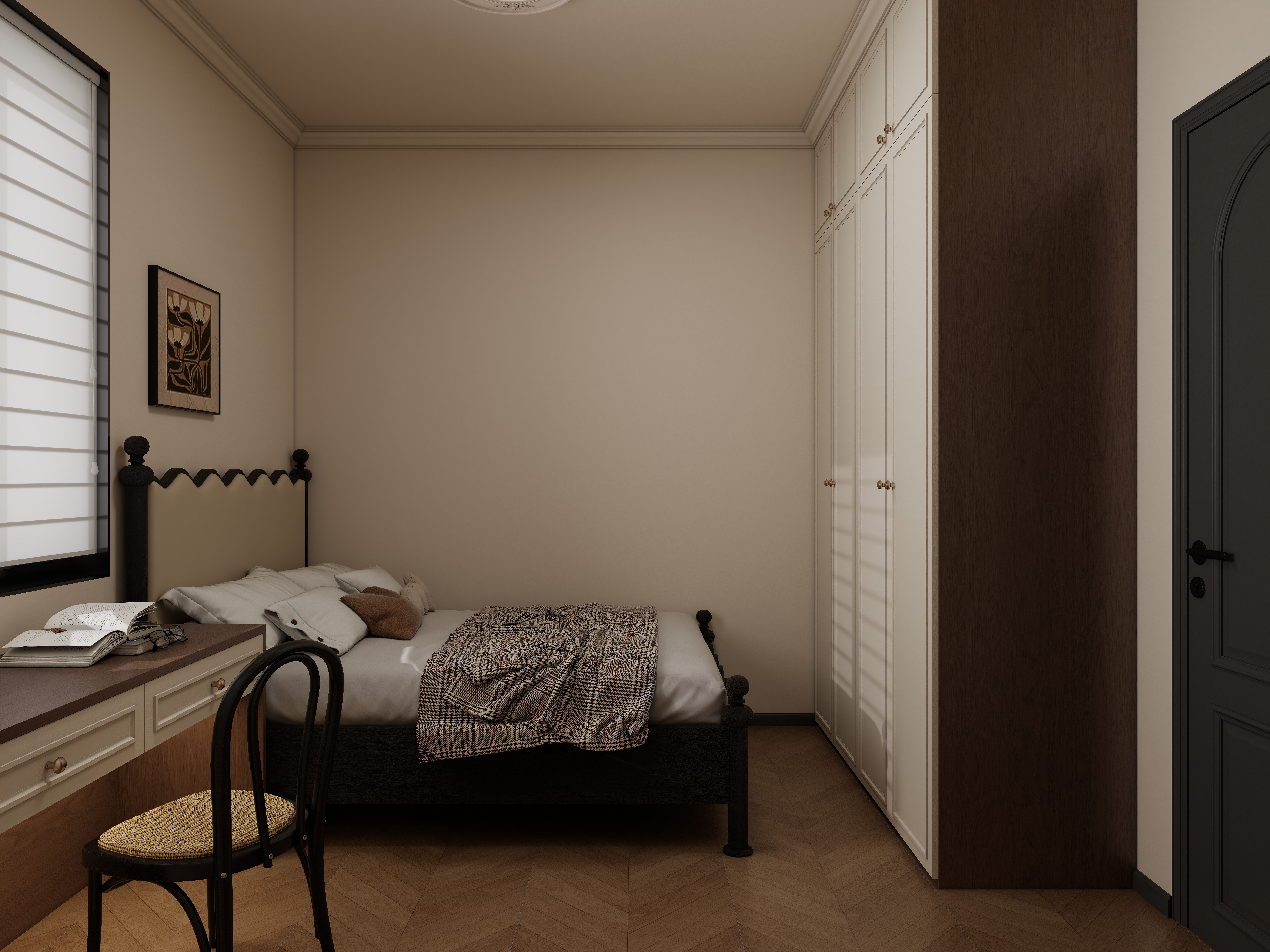 李青越-383方法式风格别墅二层父亲房装修效果图第1张