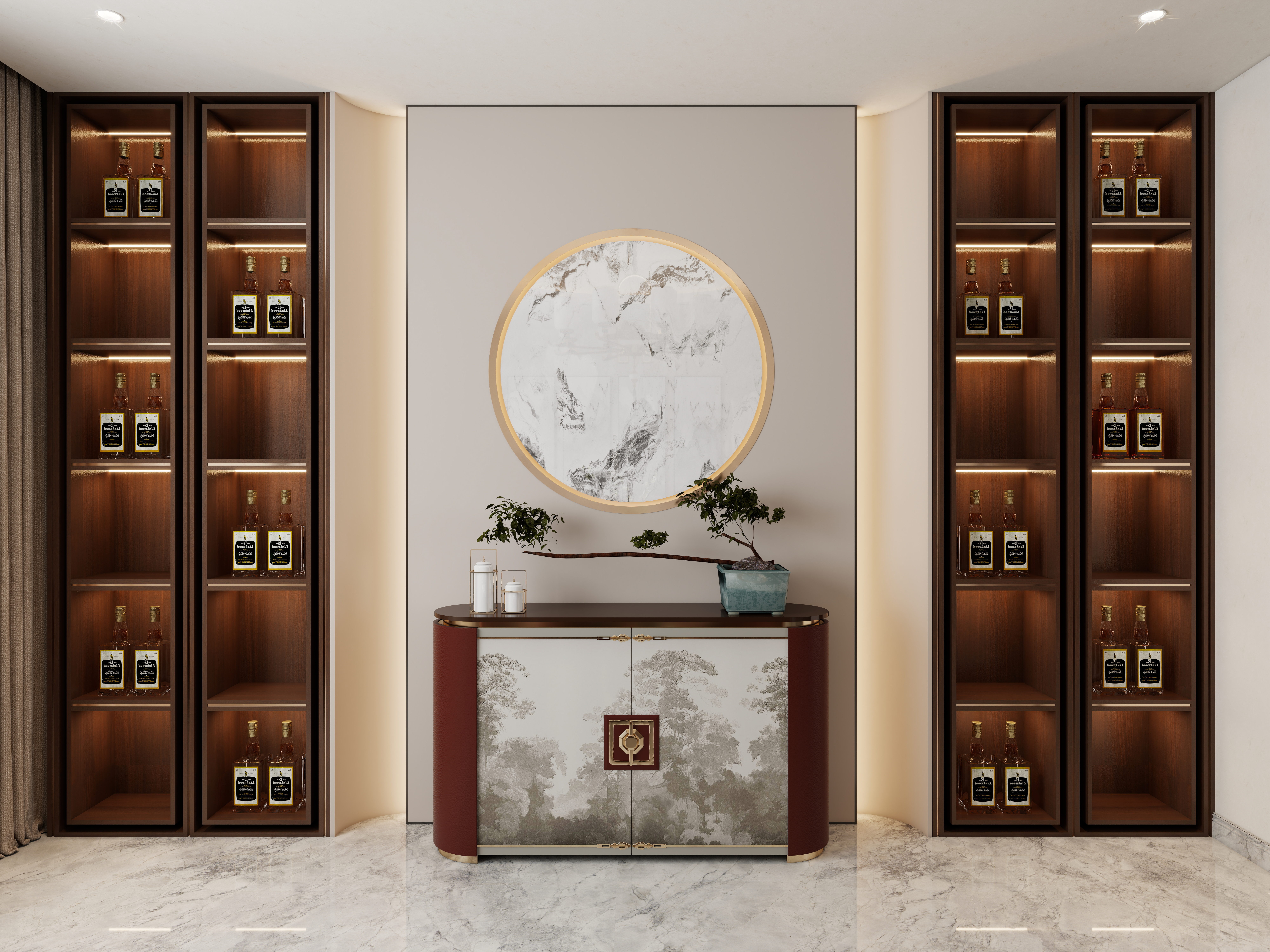 孙有权-『2025-11』55平丨新中式自建房餐厅+厨房一层餐厅装修效果图第3张