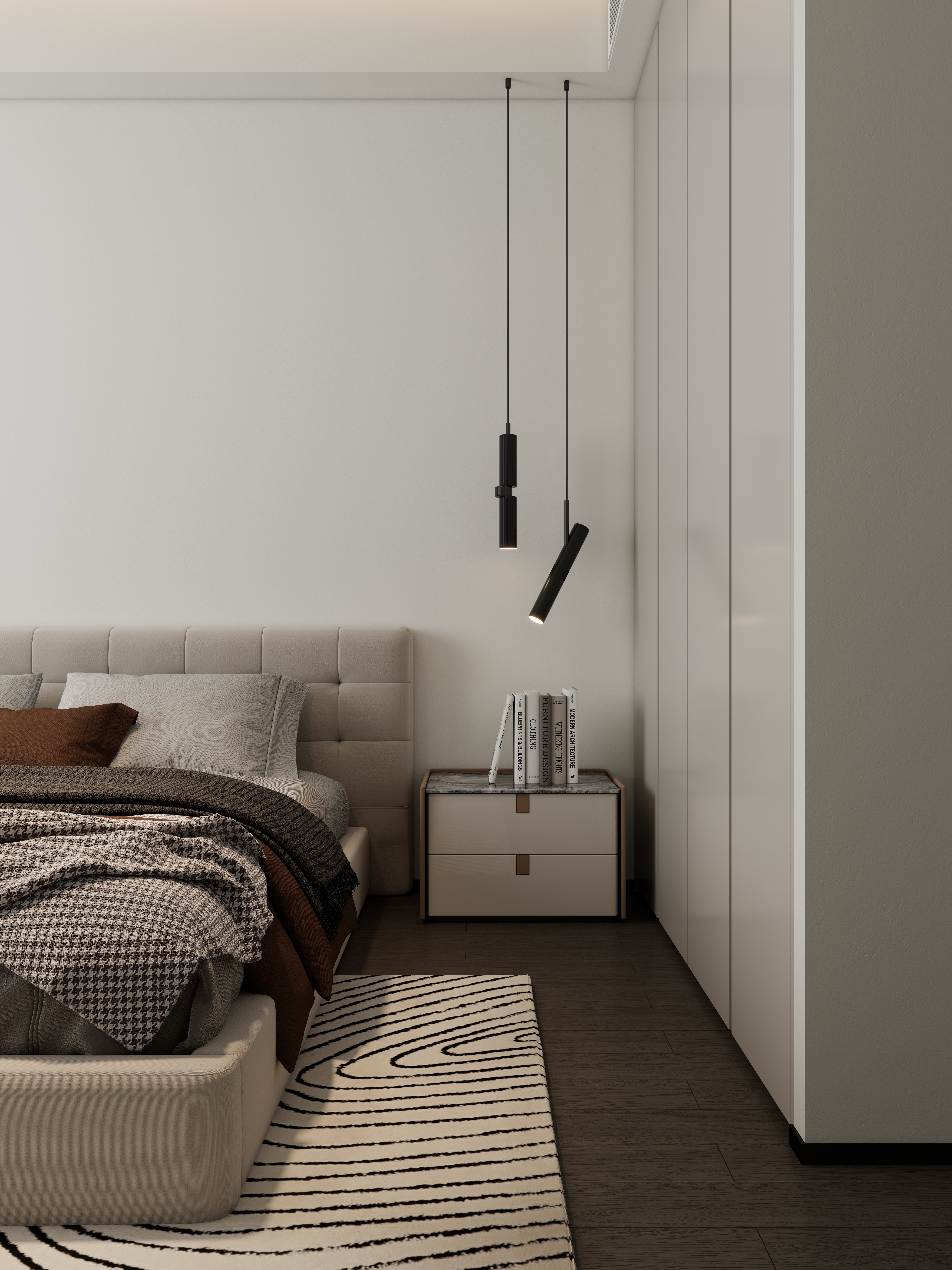 孙有权-『2025-11』122平丨现代简约黑白灰三居室一层次卧装修效果图第1张