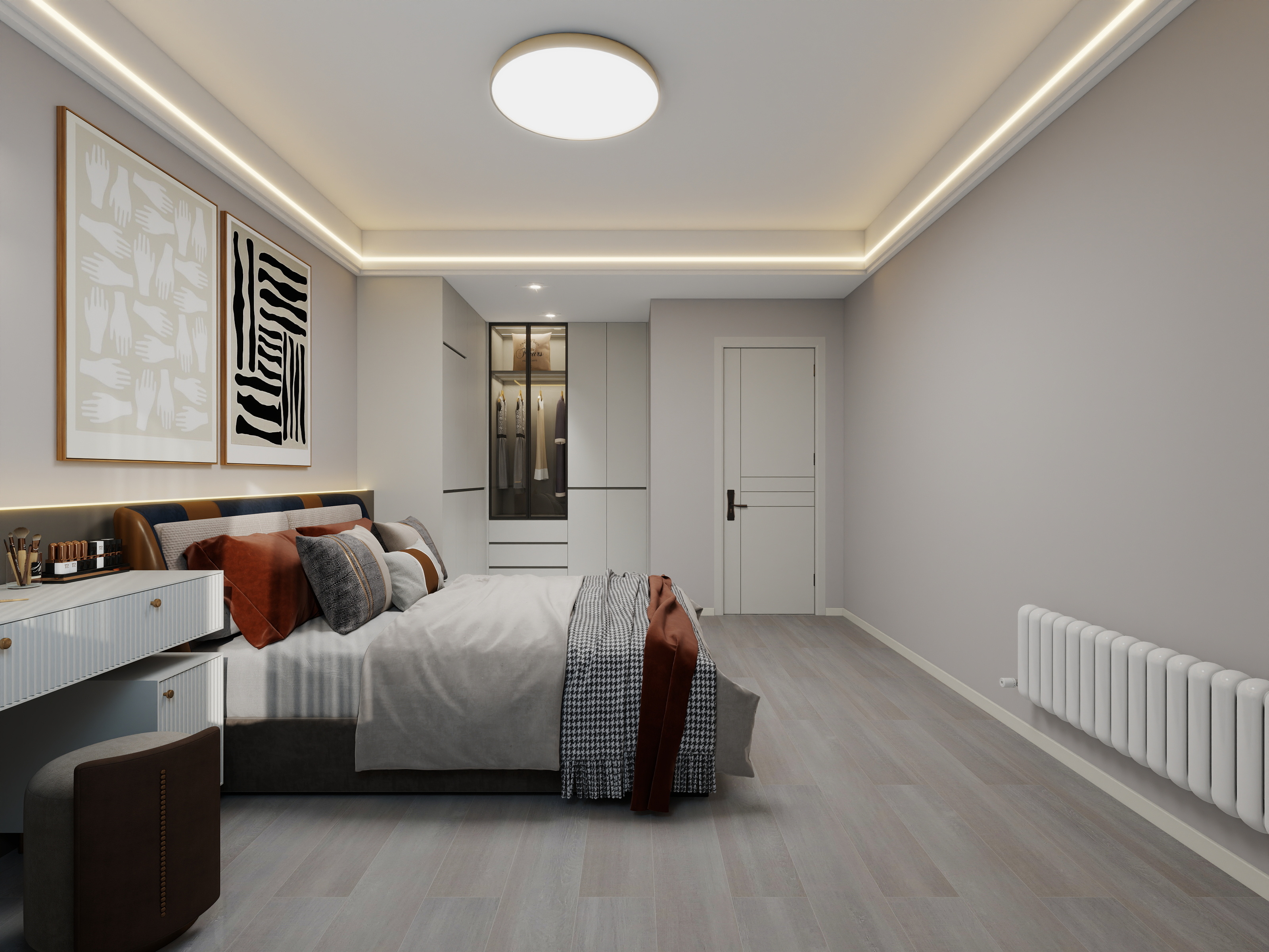 设计田工-奓山四期B区120现代轻奢装修效果图