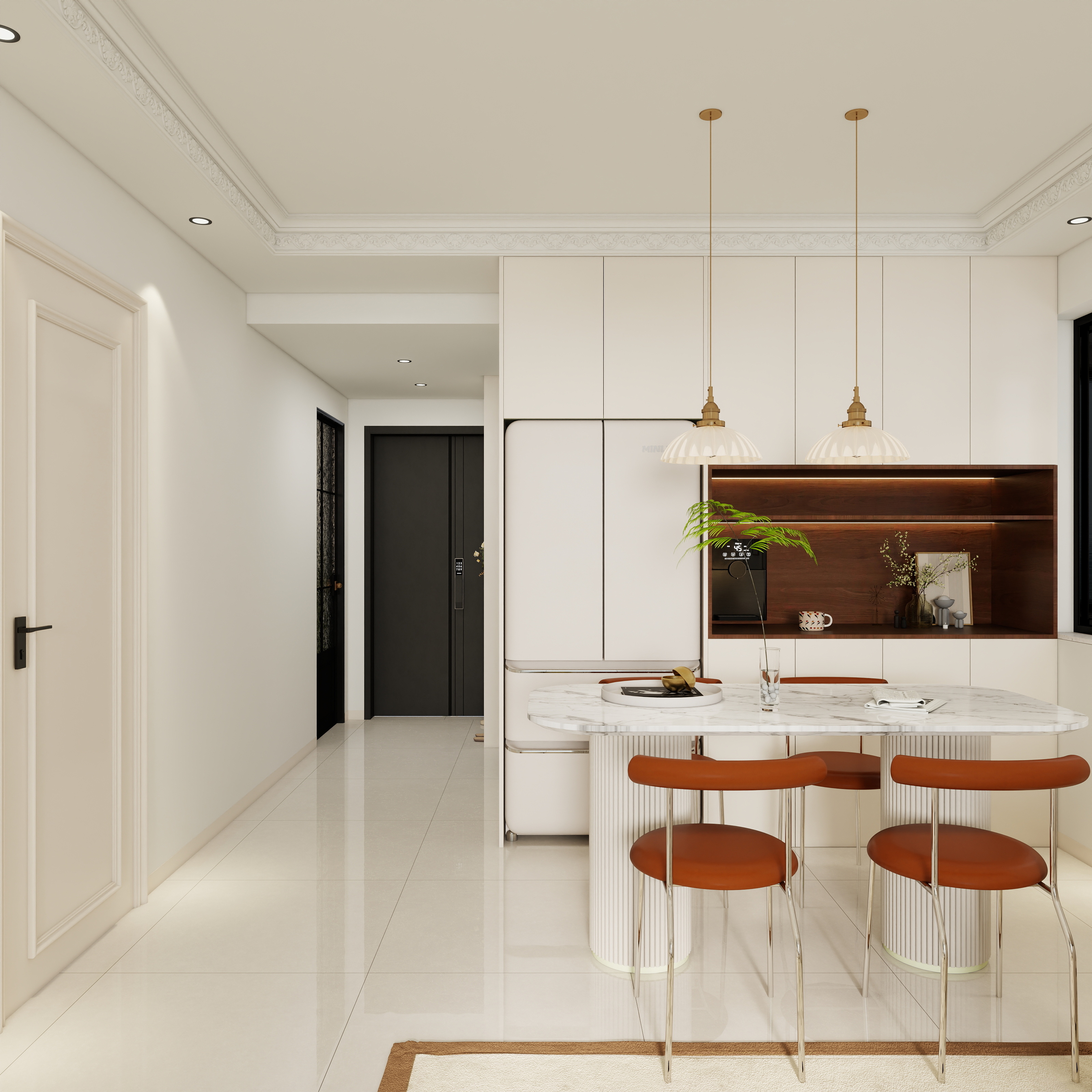 李青越-81平方法式奶油两居室装修效果图