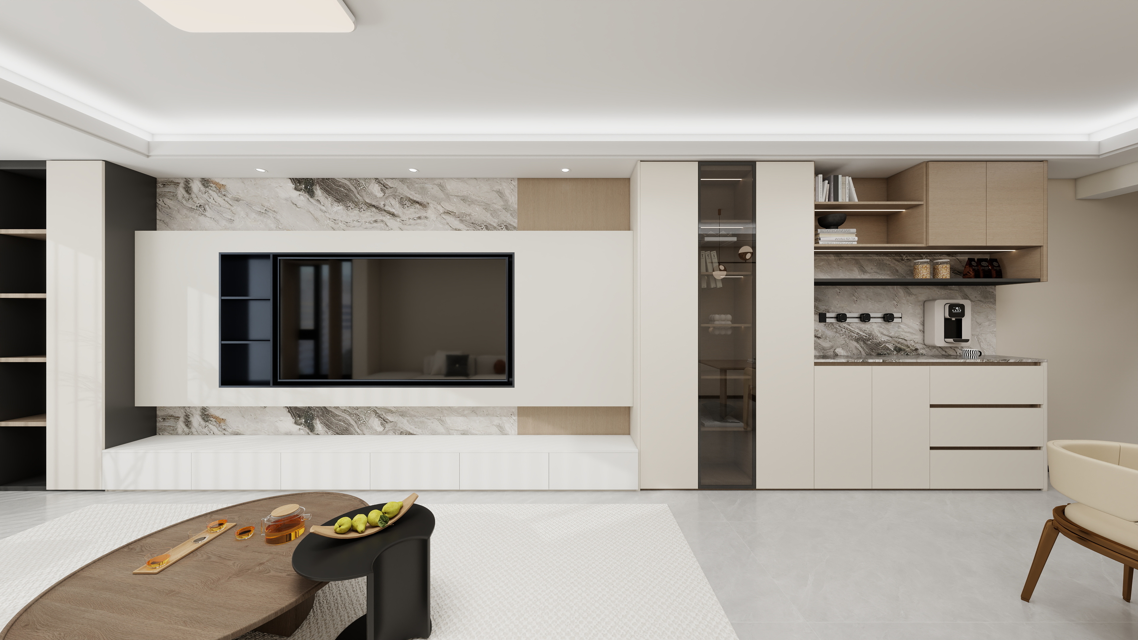 广州全屋定制设计师朱兴-凯德·凯荔花园现代简约105㎡装修效果图