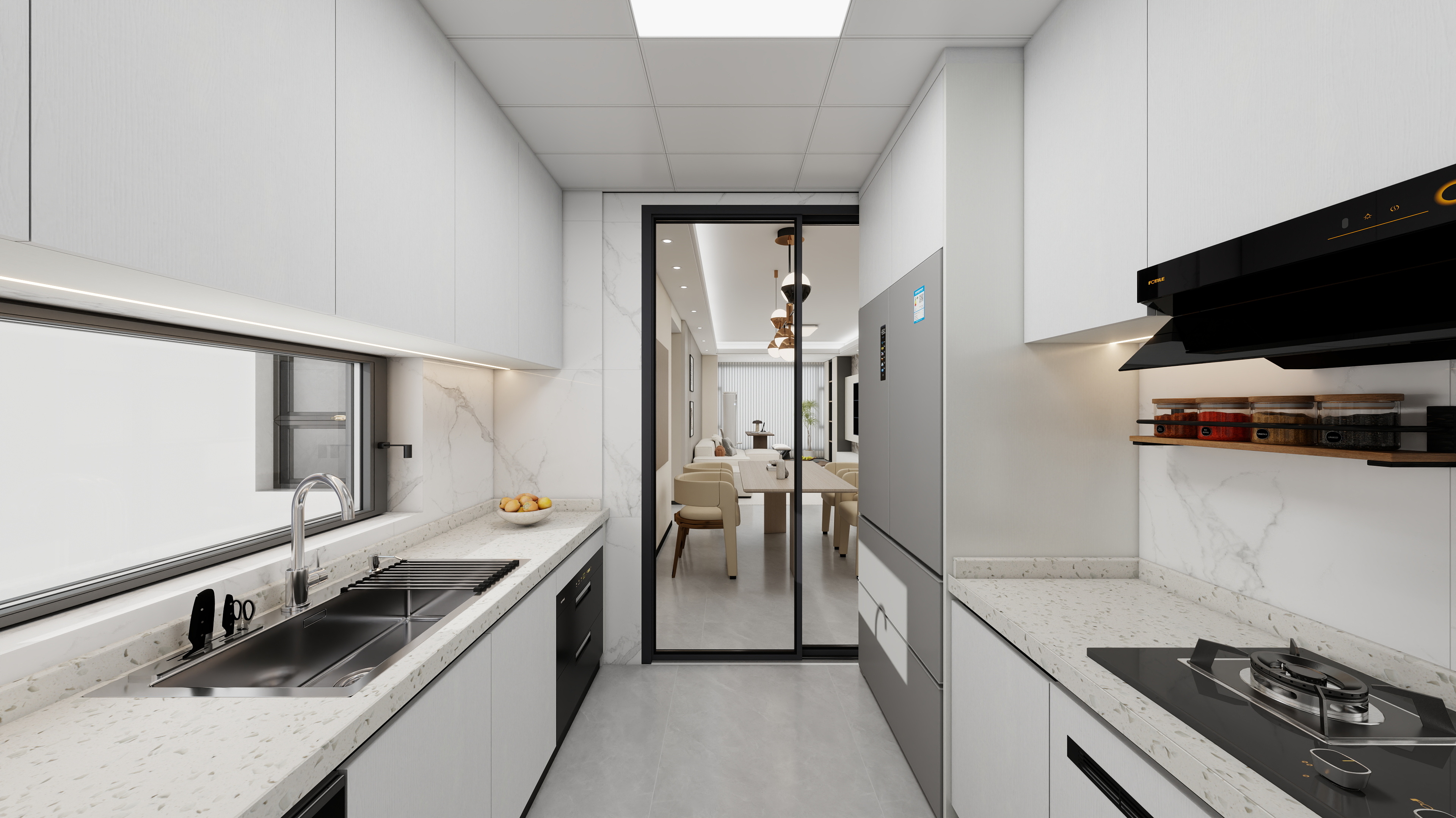 广州全屋定制设计师朱兴-凯德·凯荔花园现代简约105㎡装修效果图